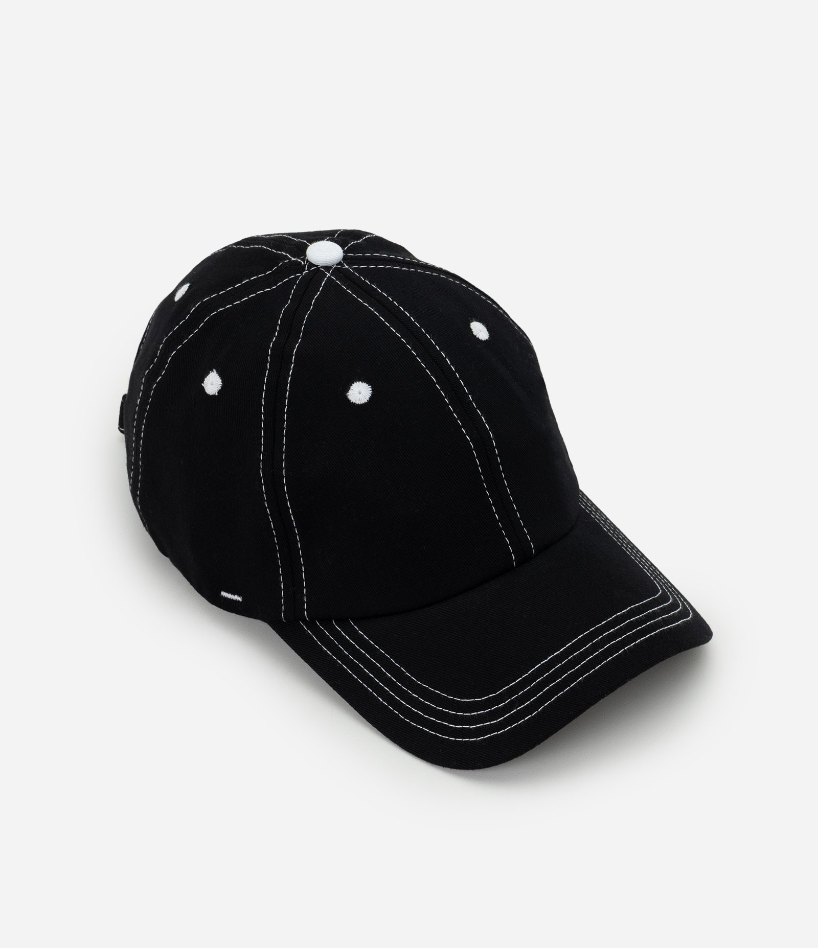 Boné em Sarja com Linhas Contrastantes Preto 5