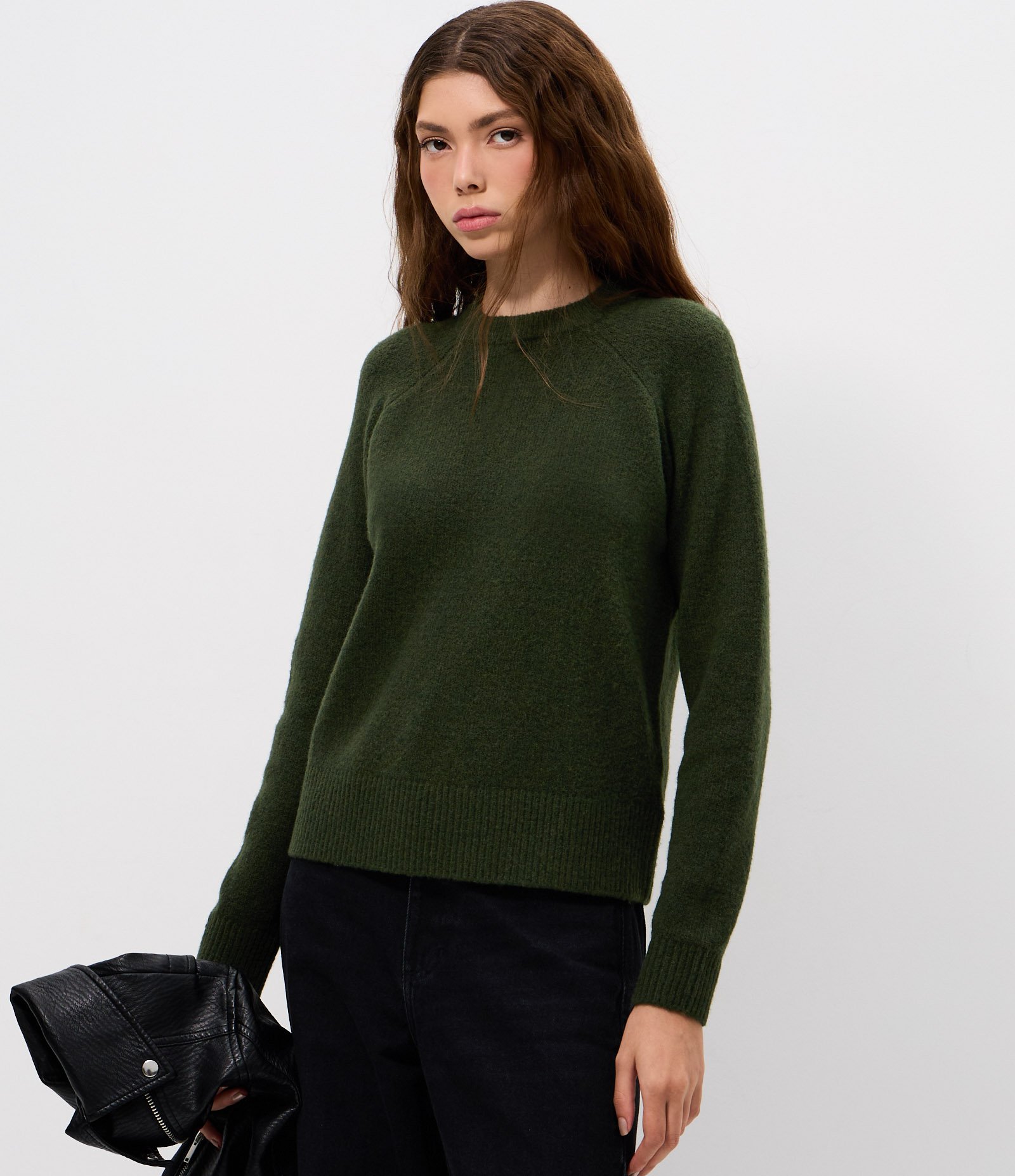 Suéter em Tricô com Manga Raglan Verde 3