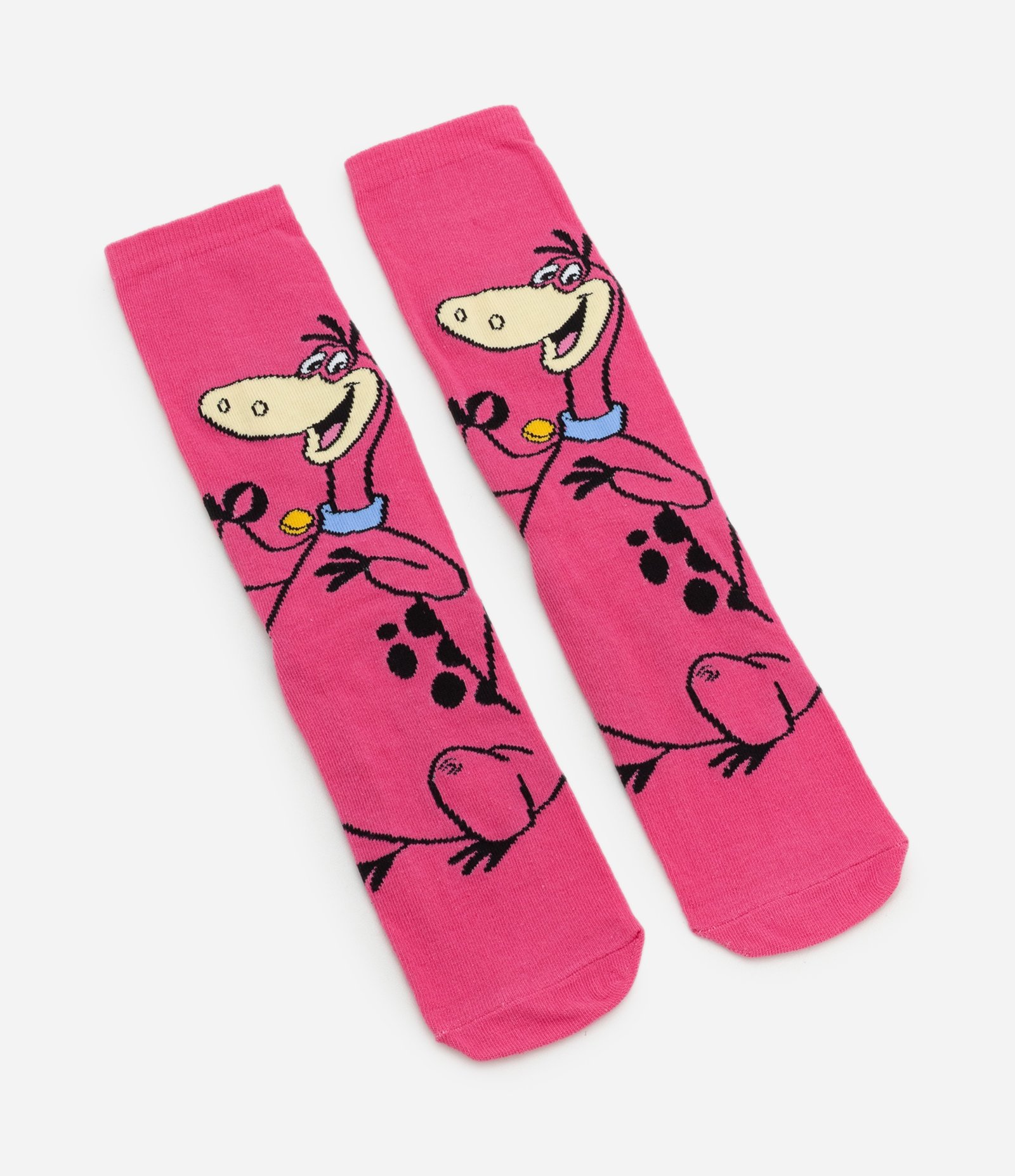 Meia Cano Longo em Algodão com Estampa Dino Flintstones Rosa 4