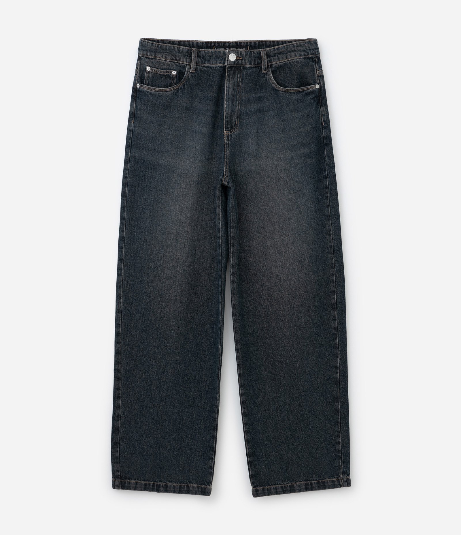 Calça Jeans Super Baggy com Detalhe de Estrela no Bolso Azul Escuro 5