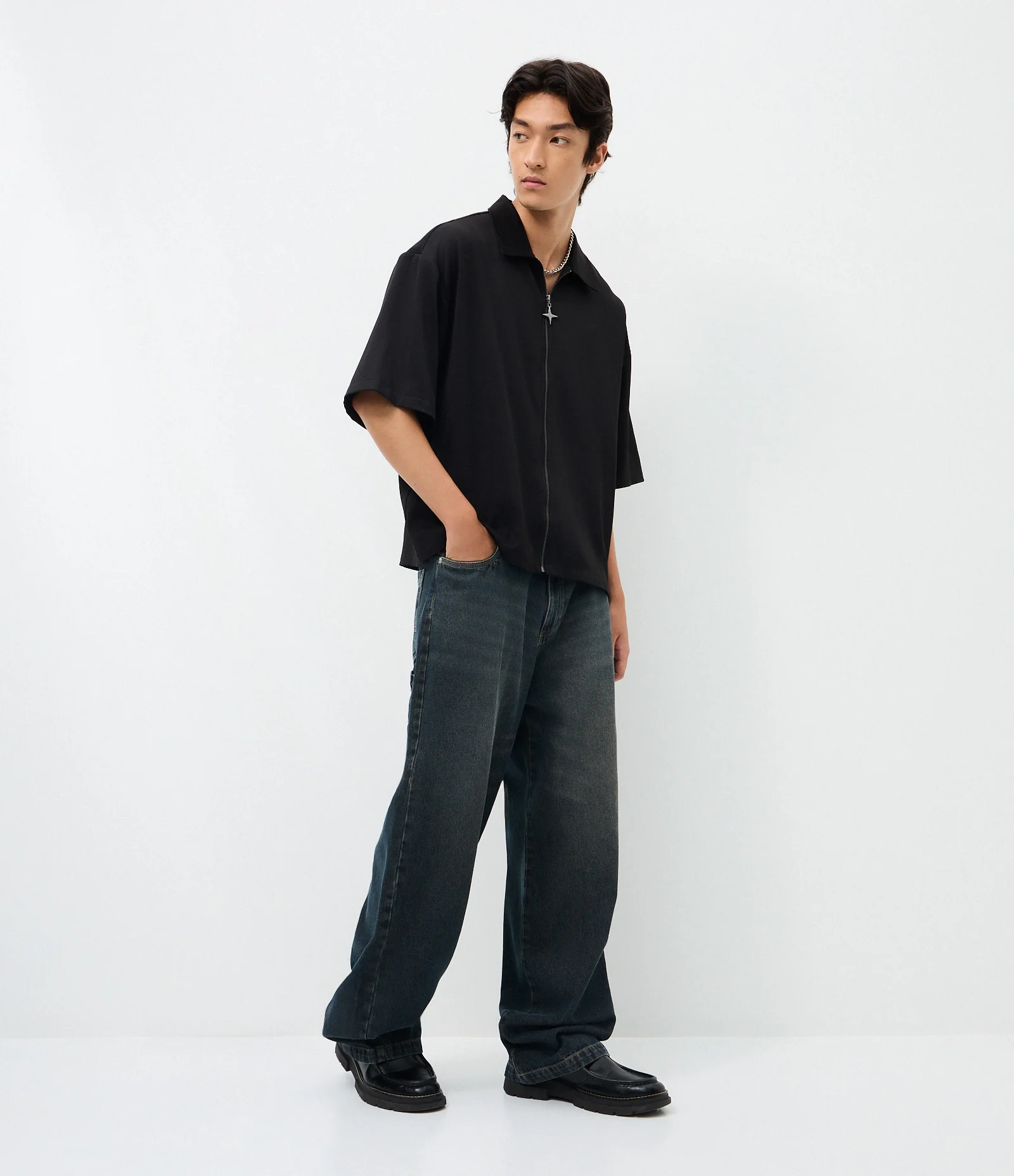 Calça Jeans Super Baggy Lisa Preto 1