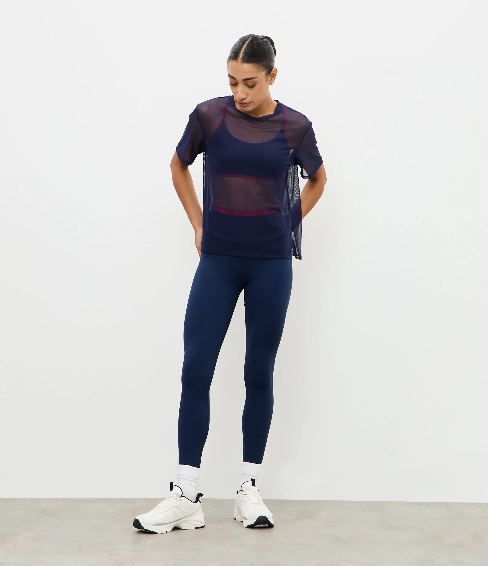 Camiseta Oversized Esportiva de Tule Azul Marinho 2
