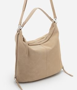 Bolsa Hobo Grande em PU com Zíper nas Laterais