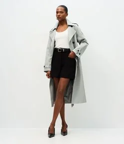 Short Alfaiatado em Crepe com Cós Elástico