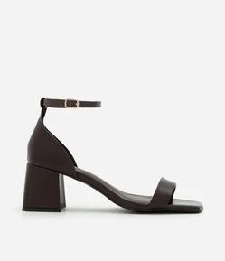 Sandália Básica com Bico Quadrado e Salto Bloco