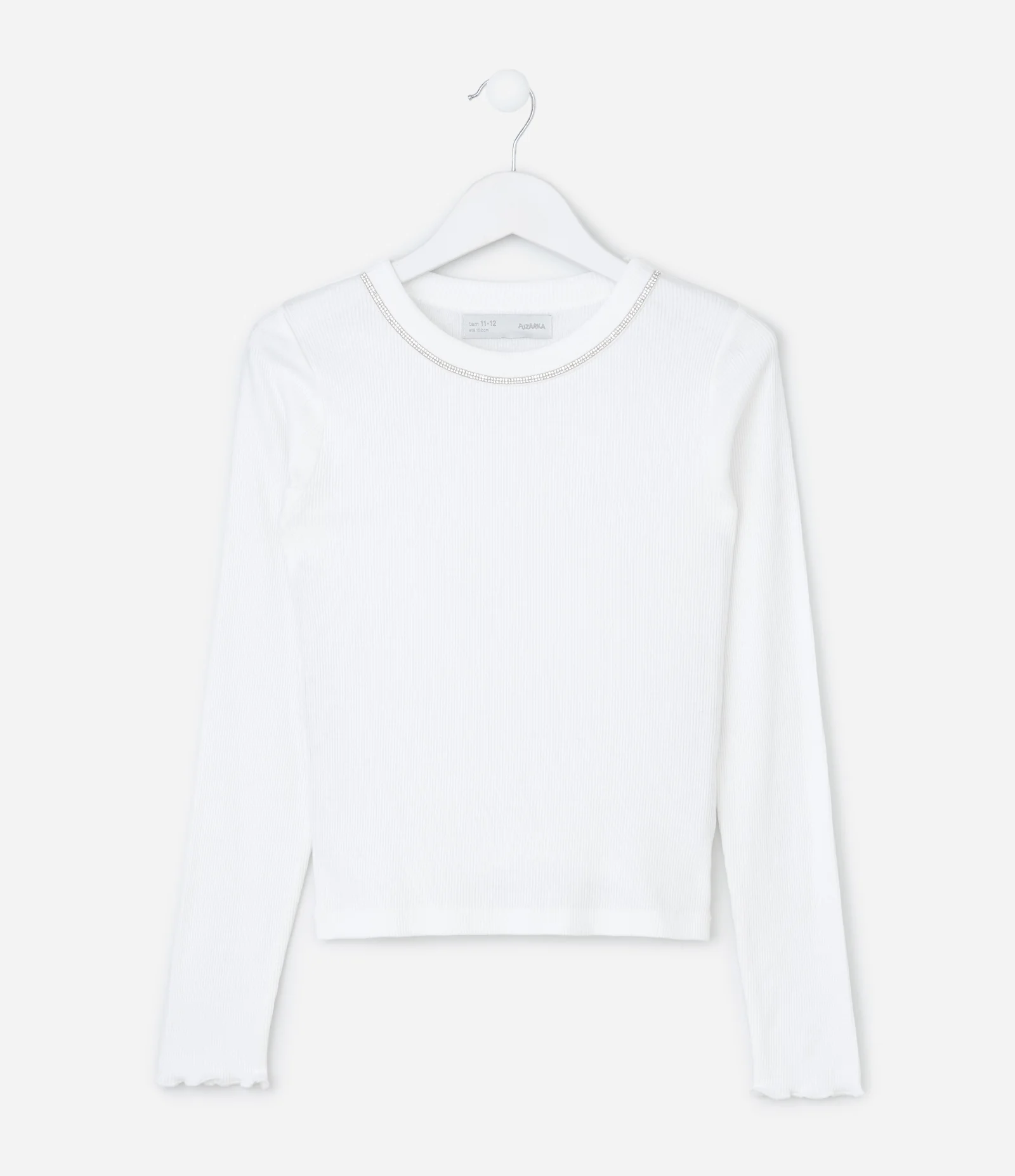 Camiseta Infantil com Termocolantes na Gola – Tam 7 a 14 Anos Branco 2