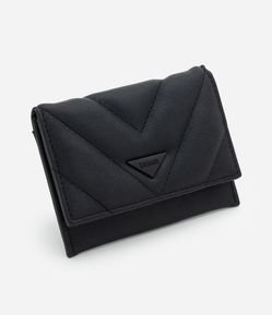 Carteira Envelope Pequena em PU com Acabamento Acolchoado