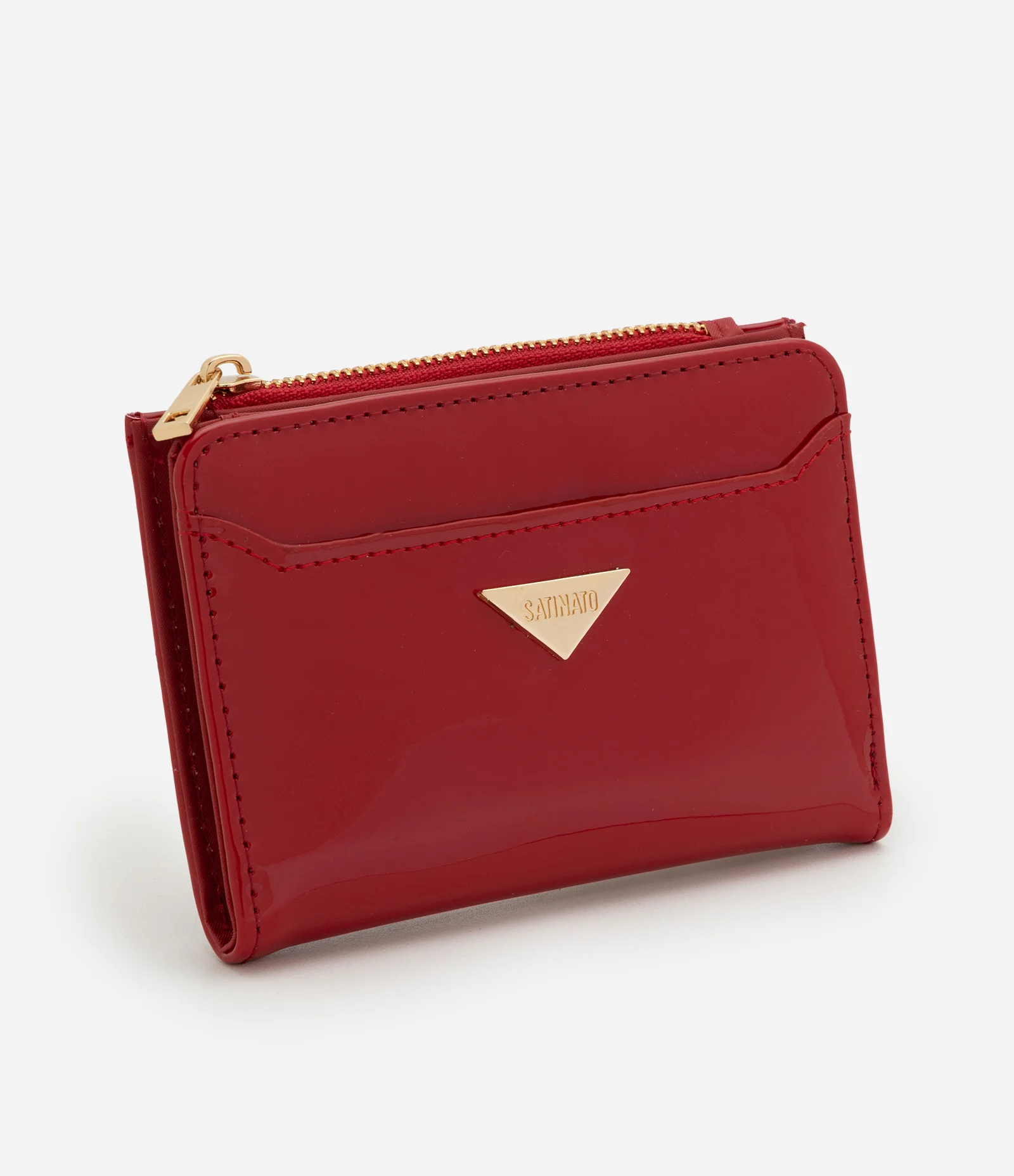 Carteira Envelope Média em PU com Fechamento em Zíper Vermelho 1