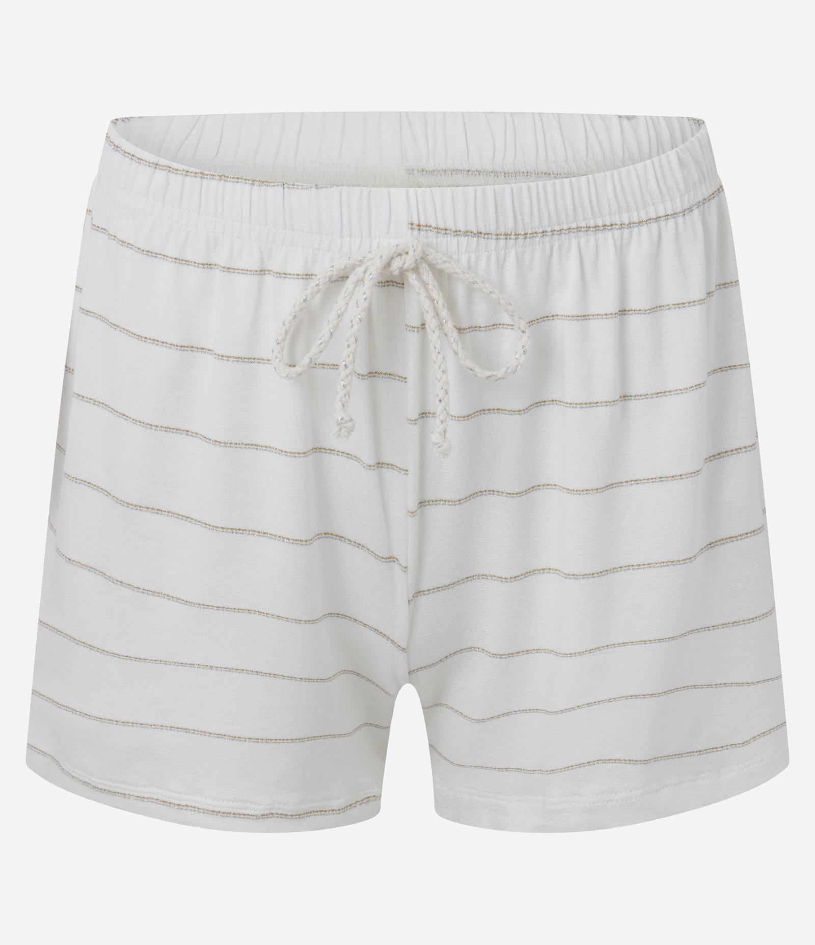 Pijama Curto em Viscolycra com Estampa Listrada Branco 2
