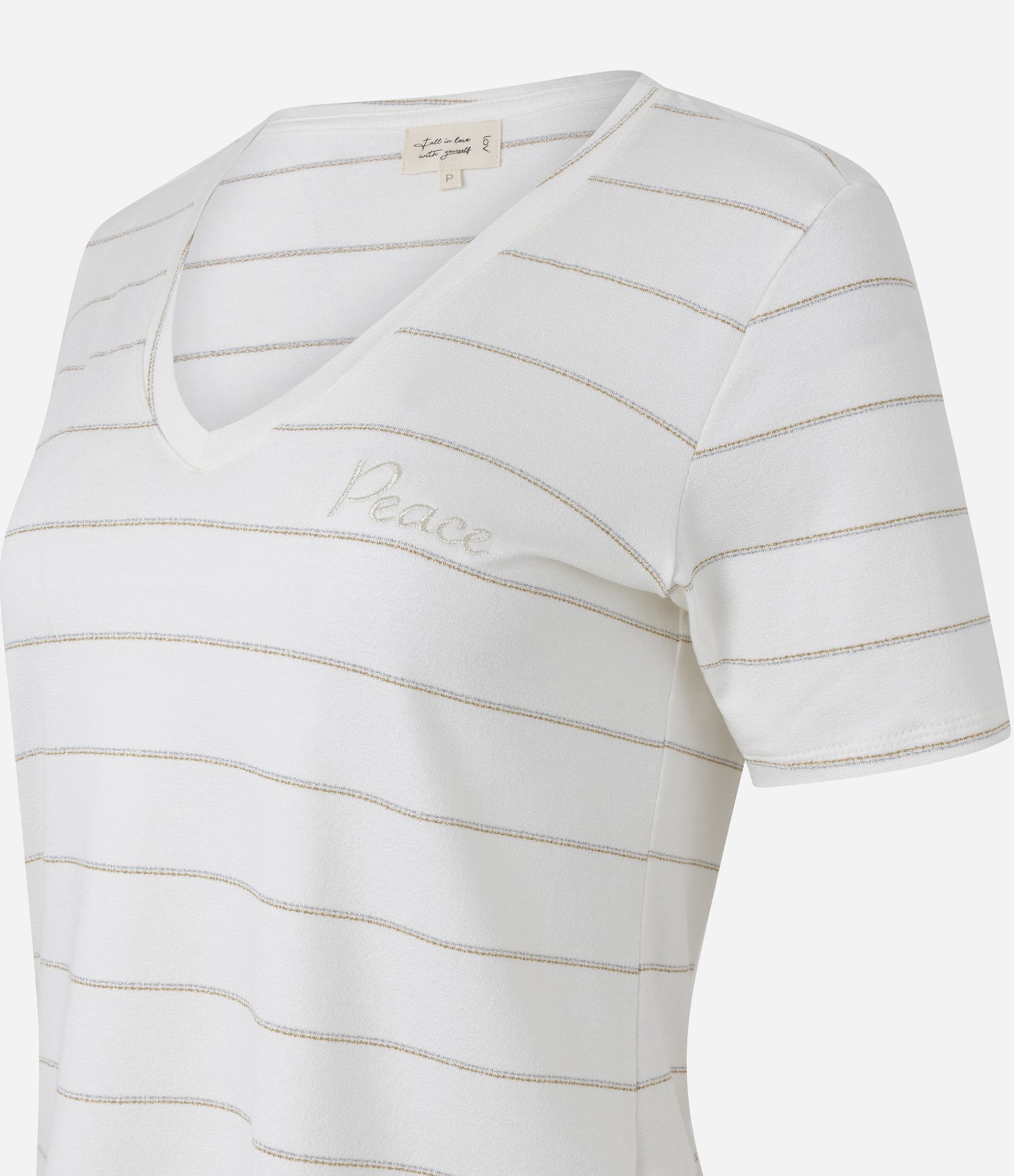 Pijama Curto em Viscolycra com Estampa Listrada Branco 3