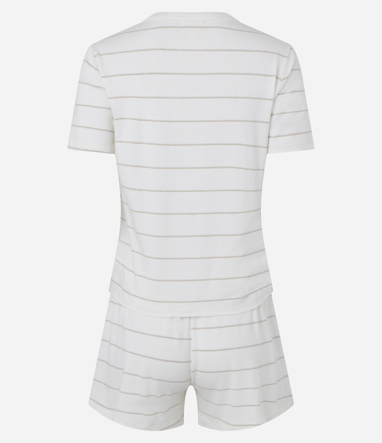Pijama Curto em Viscolycra com Estampa Listrada Branco 4