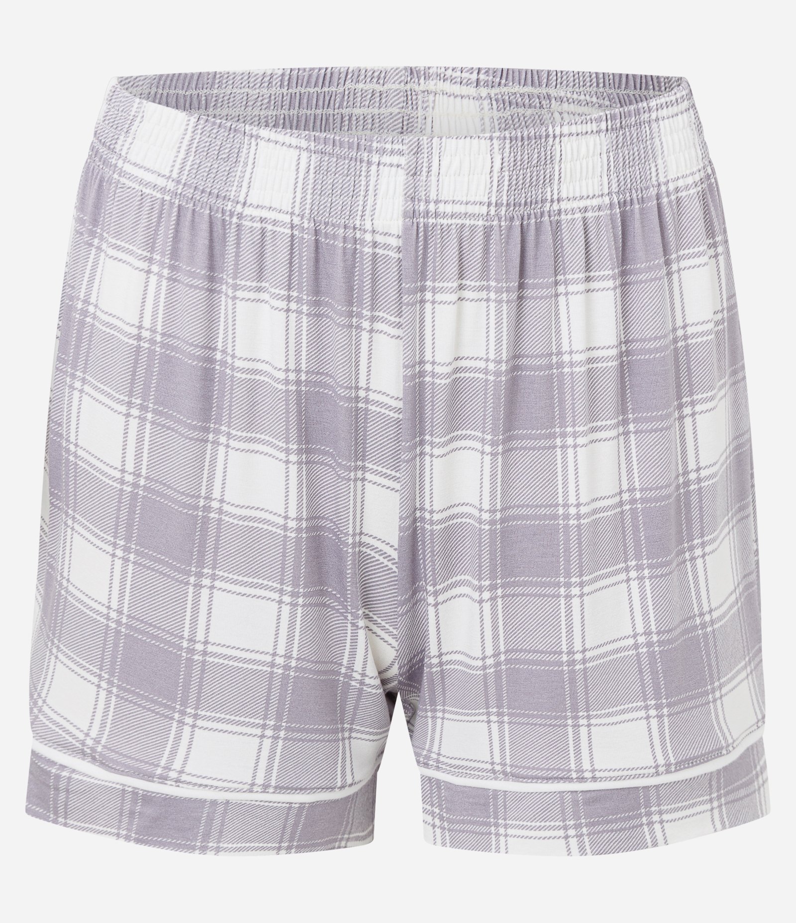 Pijama Curto Americano em Viscolycra em Xadrez Roxo 7