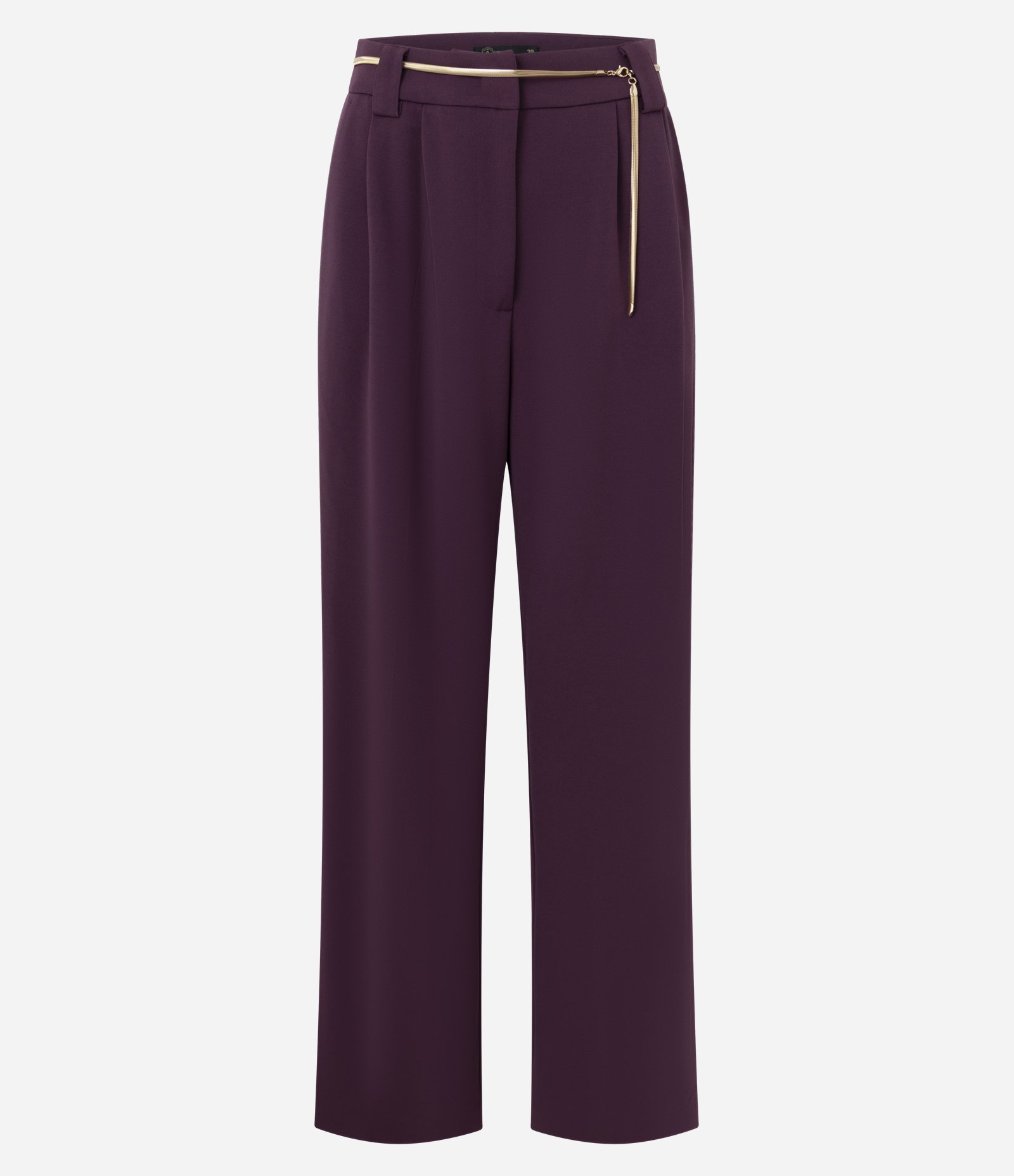 Calça Wide em Crepe com Cinto Corrente Vinho 5
