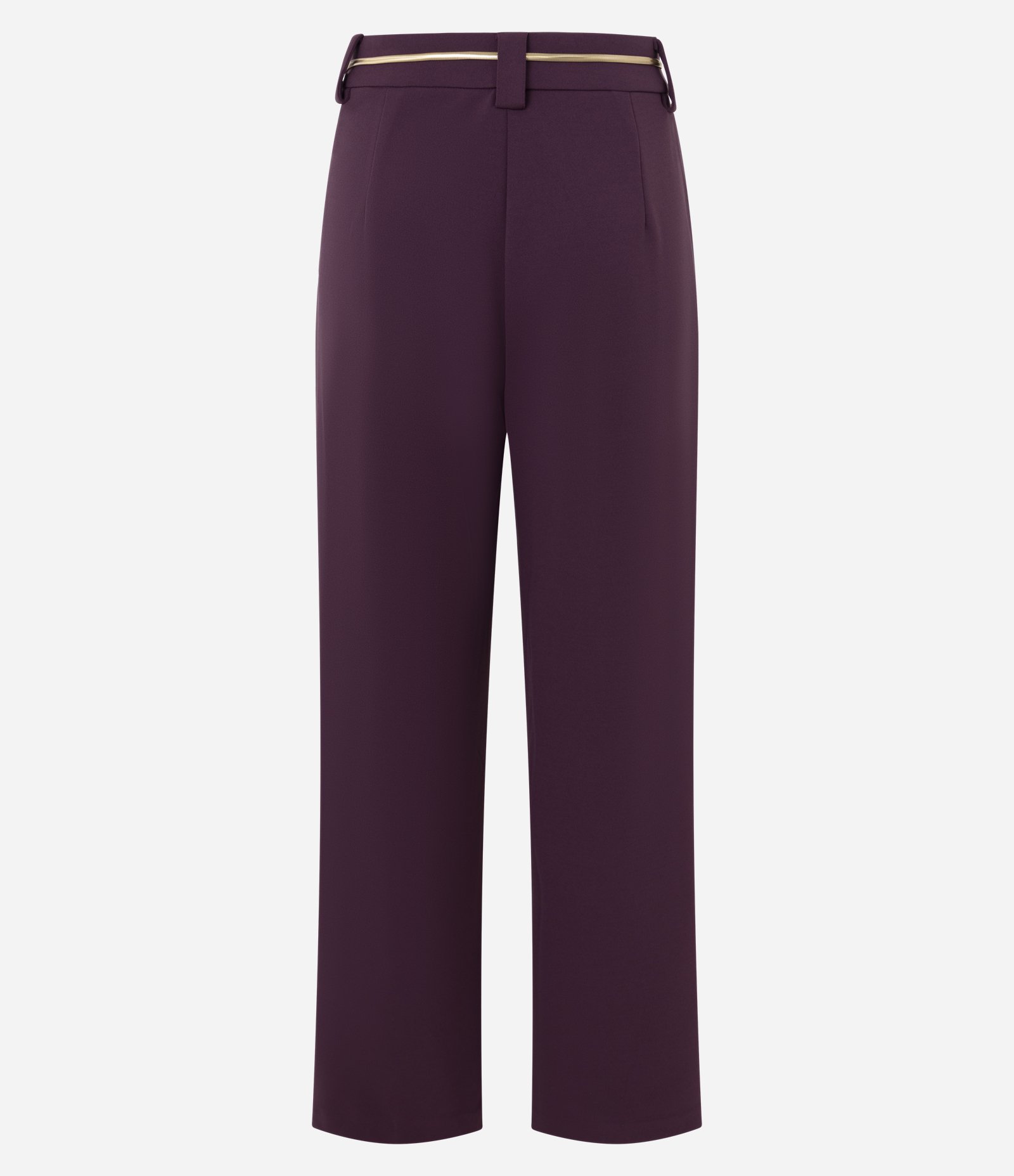 Calça Wide em Crepe com Cinto Corrente Vinho 6