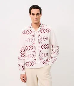 Camisa com Bordado Floral