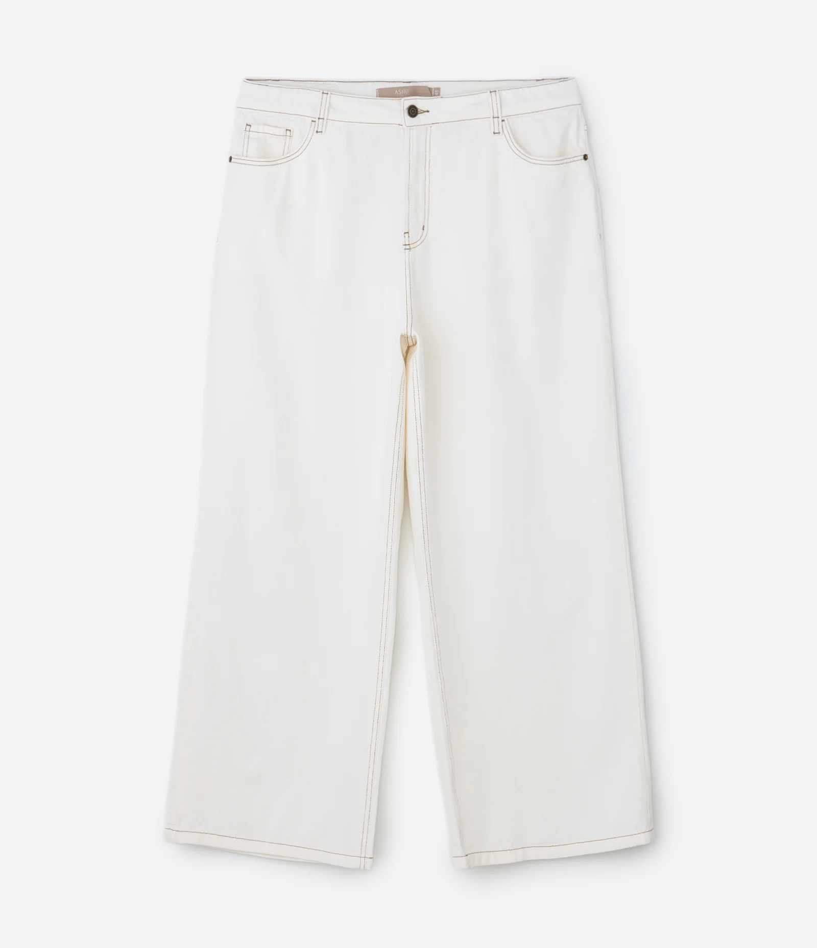 Calça Jeans Wide Cru Curve & Plus Size Branco 1