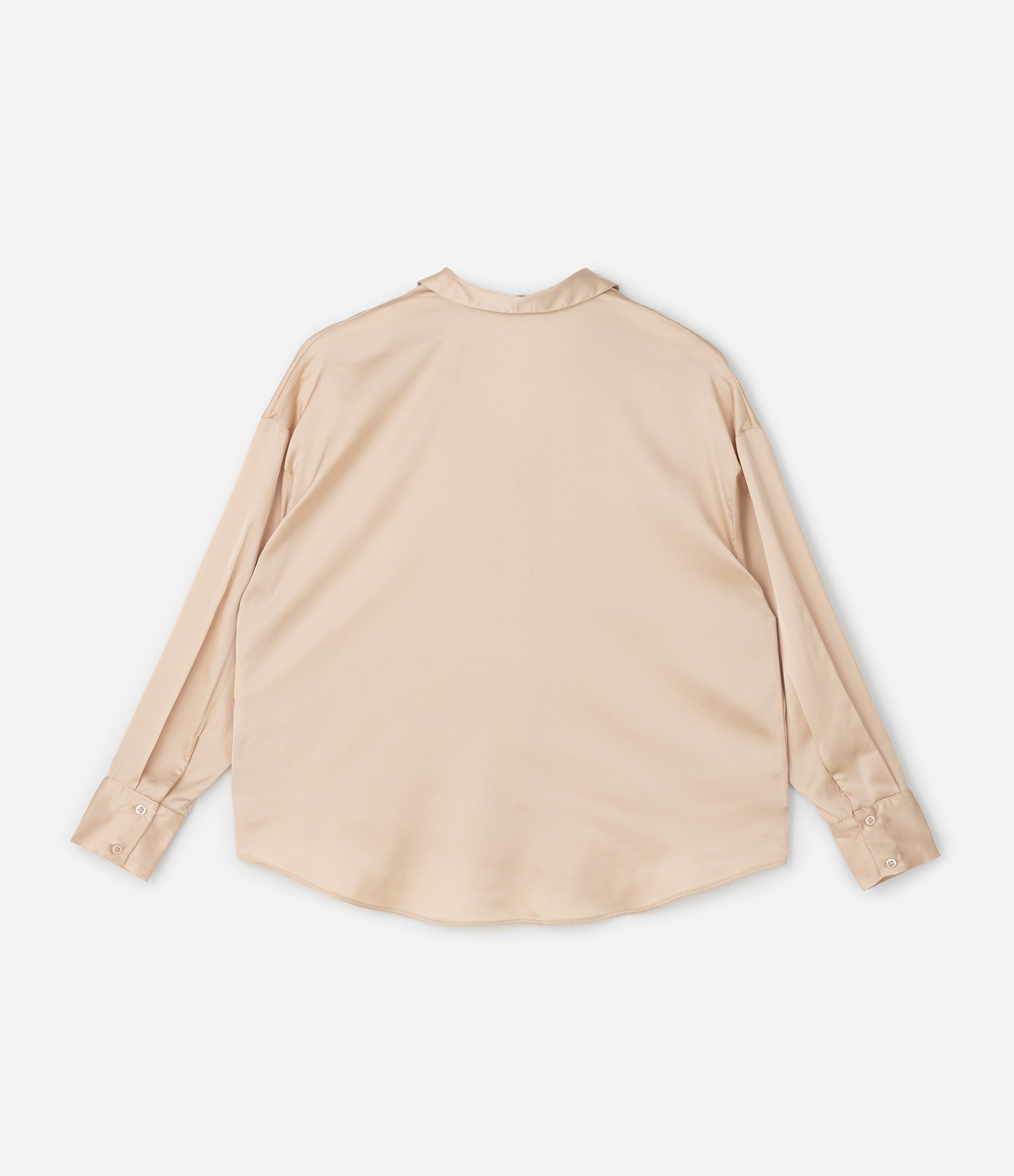 Camisa em Cetim Curve & Plus Size Bege 2