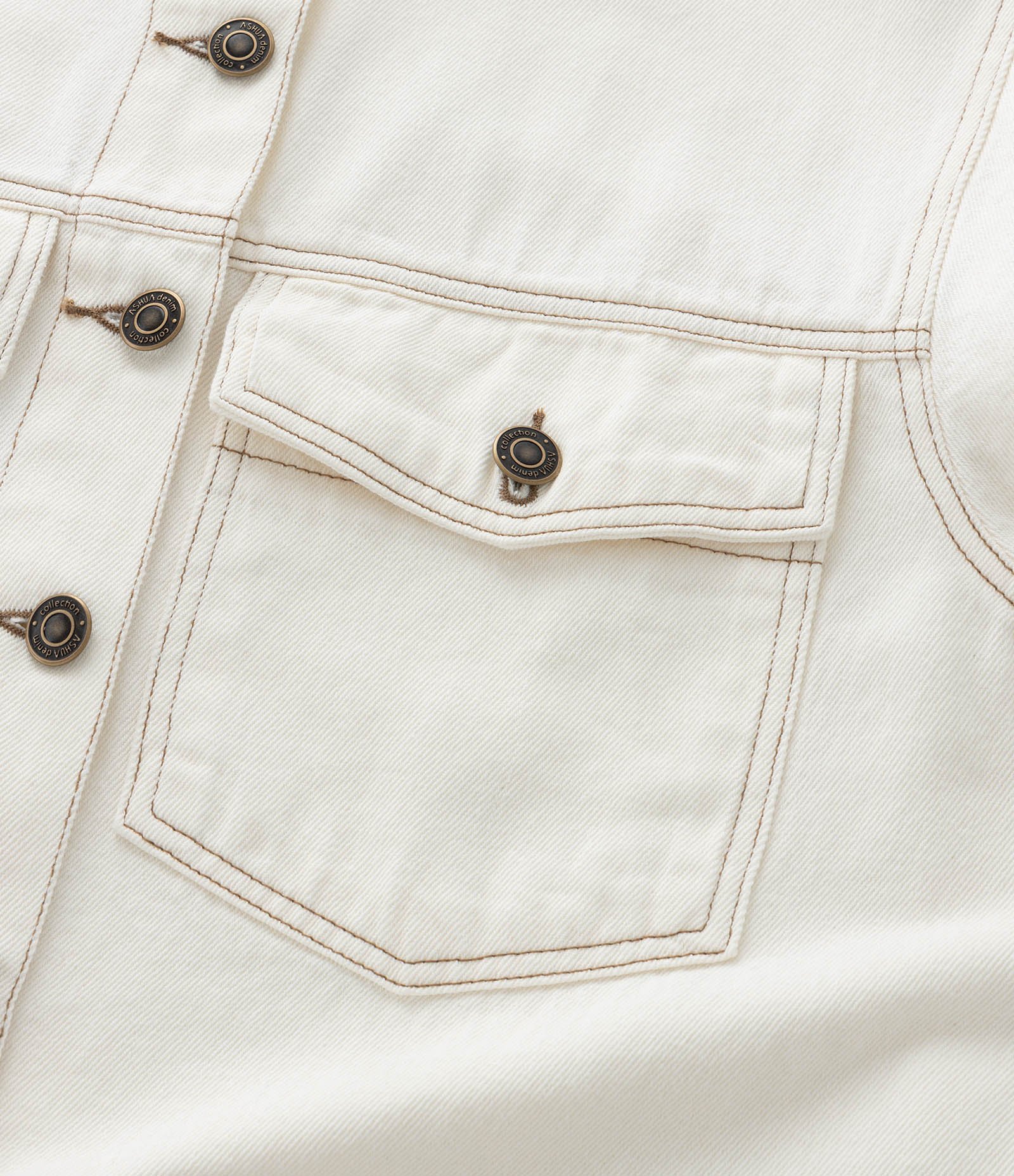 Jaqueta Jeans Overshirt Lisa Curve & Plus Size Bege 9