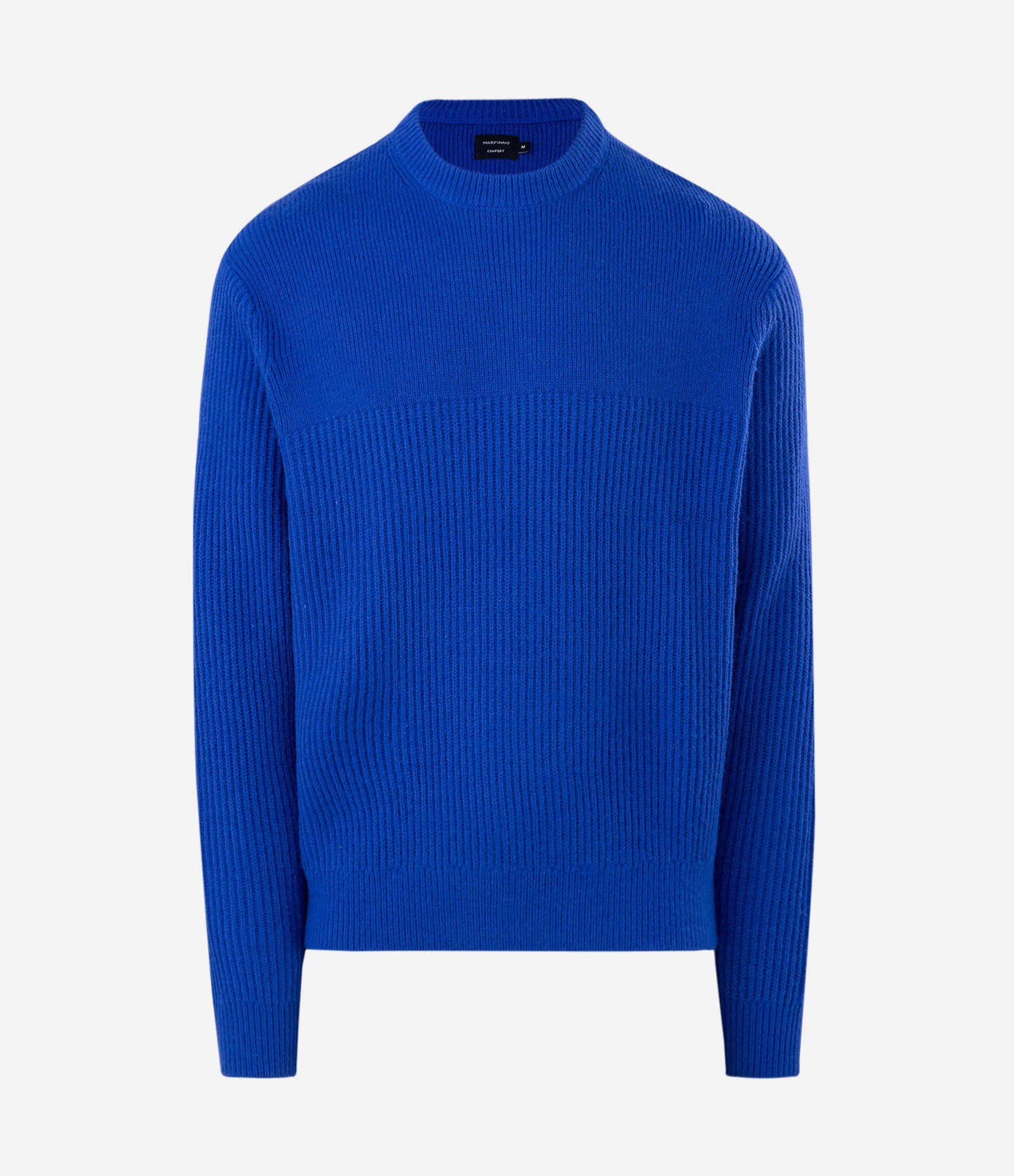 Suéter Regular em Tricô Texturizado com Gola Redonda Azul 4