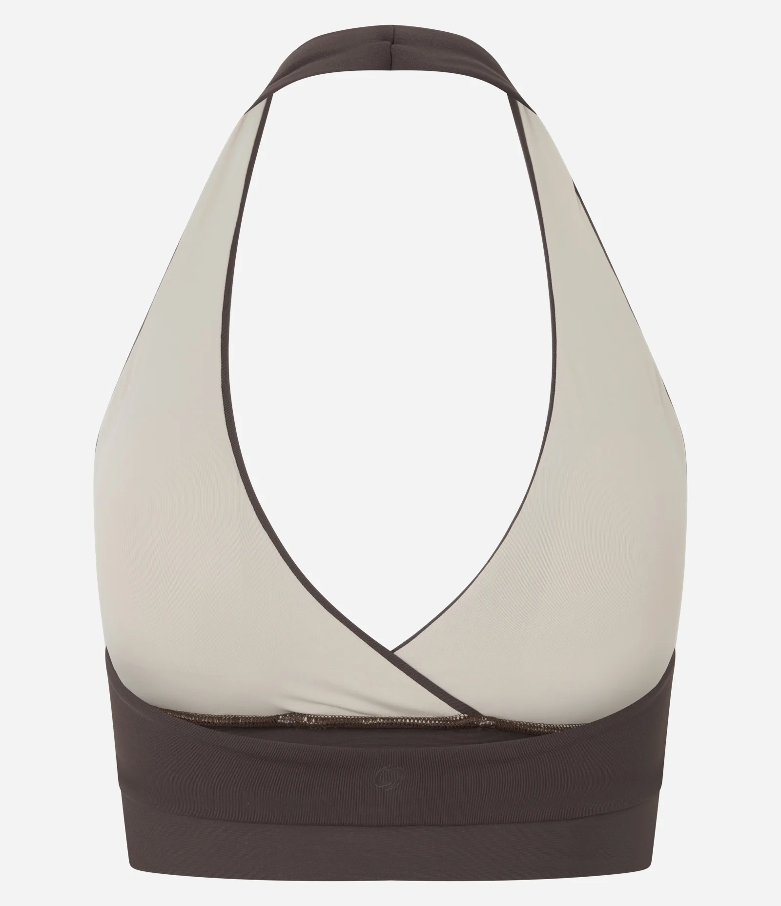 Top Frente Único Esportivo em Microfibra Marrom 2