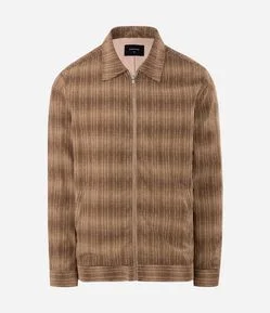 Jaqueta Jacquard Texturizada com Zíper