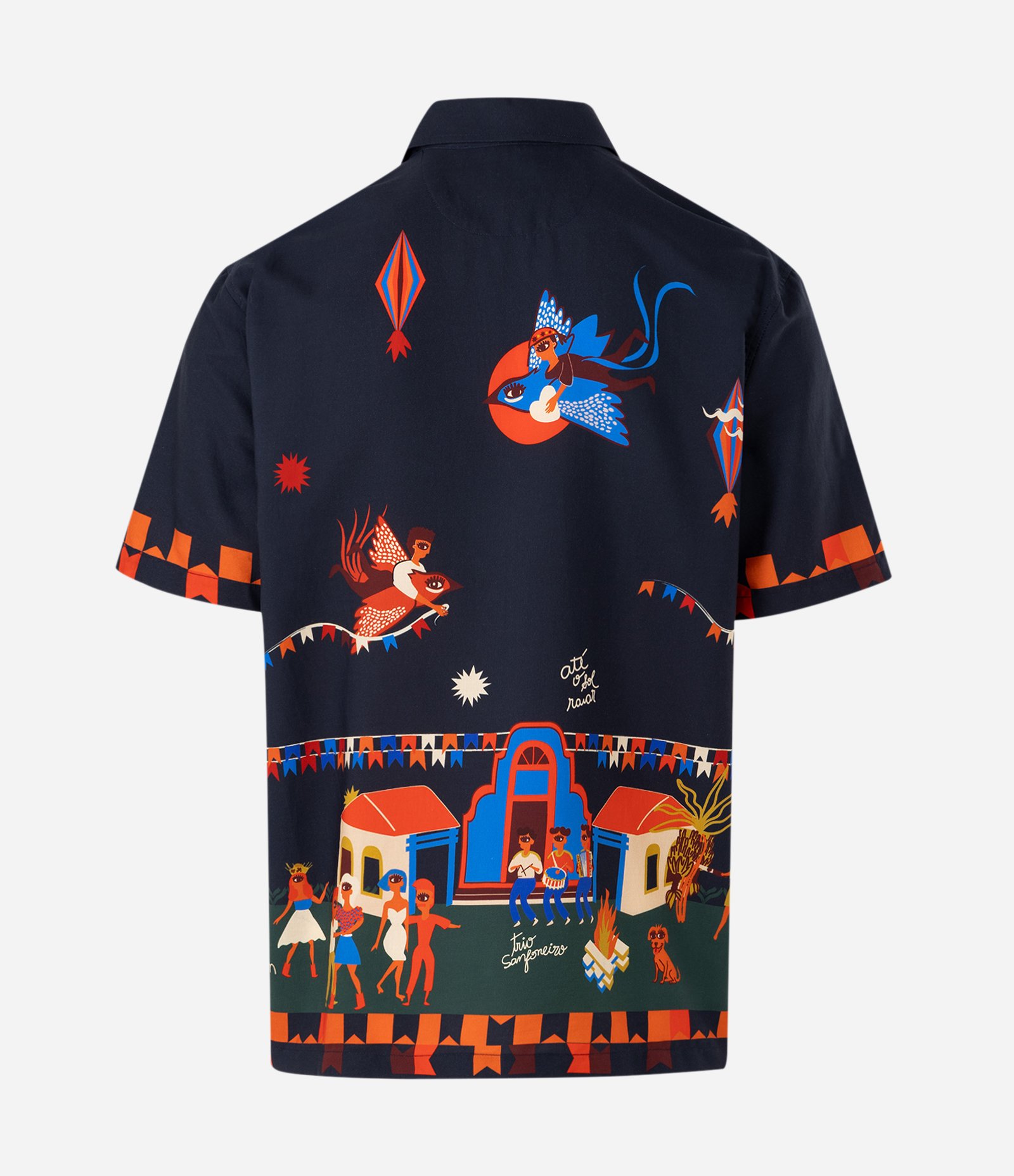 Camisa com Estampa Cena Festa de Alceu Valença Azul 5