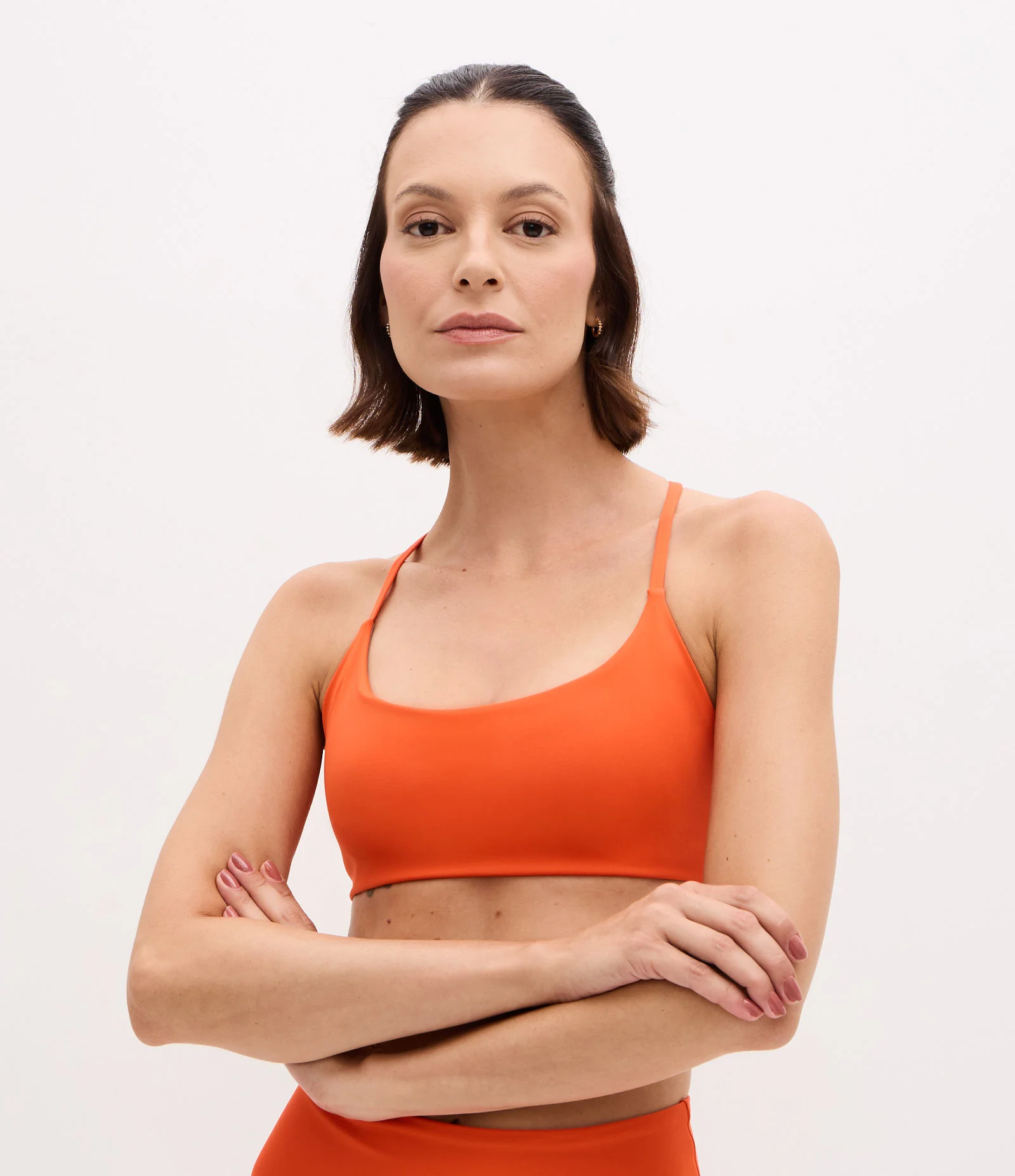 Top Esportivo Nadador em Microfibra com Bojo Laranja 2