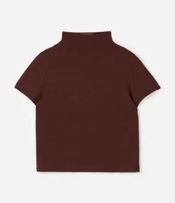 Blusa Curta em Viscoelastano com Gola Inteira Curve e Plus Size