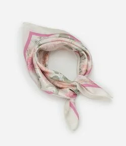 Lenço Acetinado Presenteável com Estampa Floral
