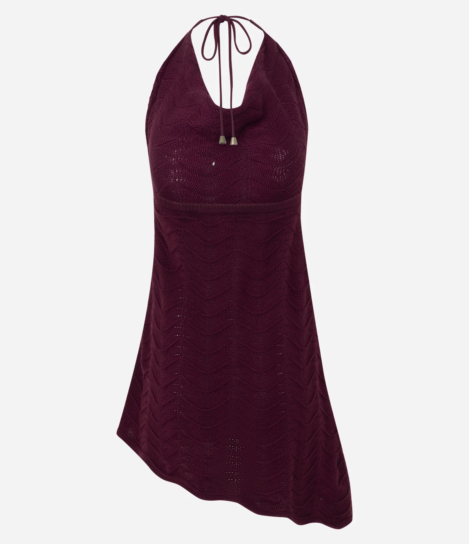 Vestido Curto Sem Manga em Crochê com Decote Degagê Vermelho 3