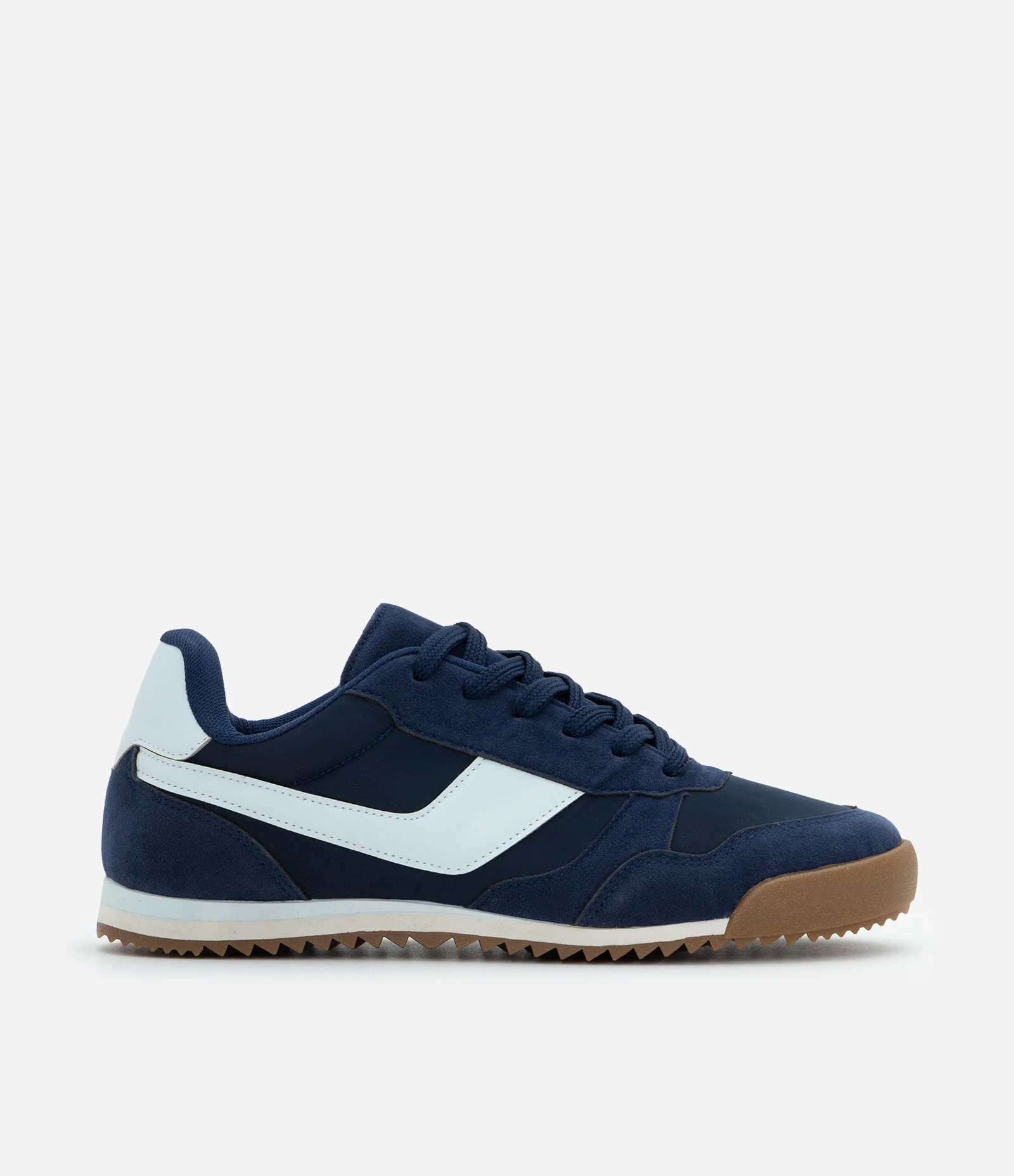 Tênis Runner com Recorte Lateral Contrastante Azul 1