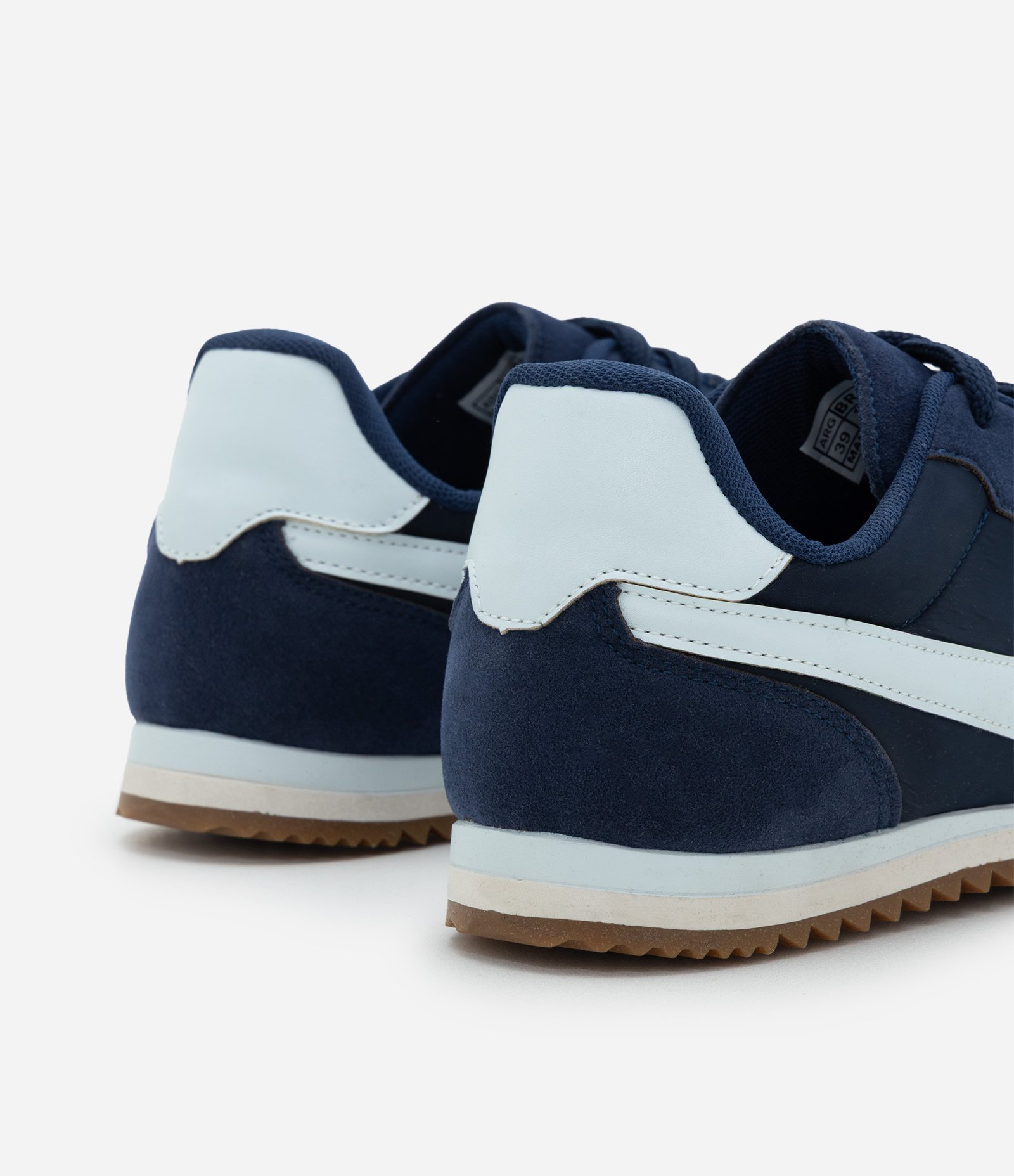 Tênis Runner com Recorte Lateral Contrastante Azul 4