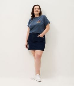Saia Curta em Jeans Curve & Plus Size