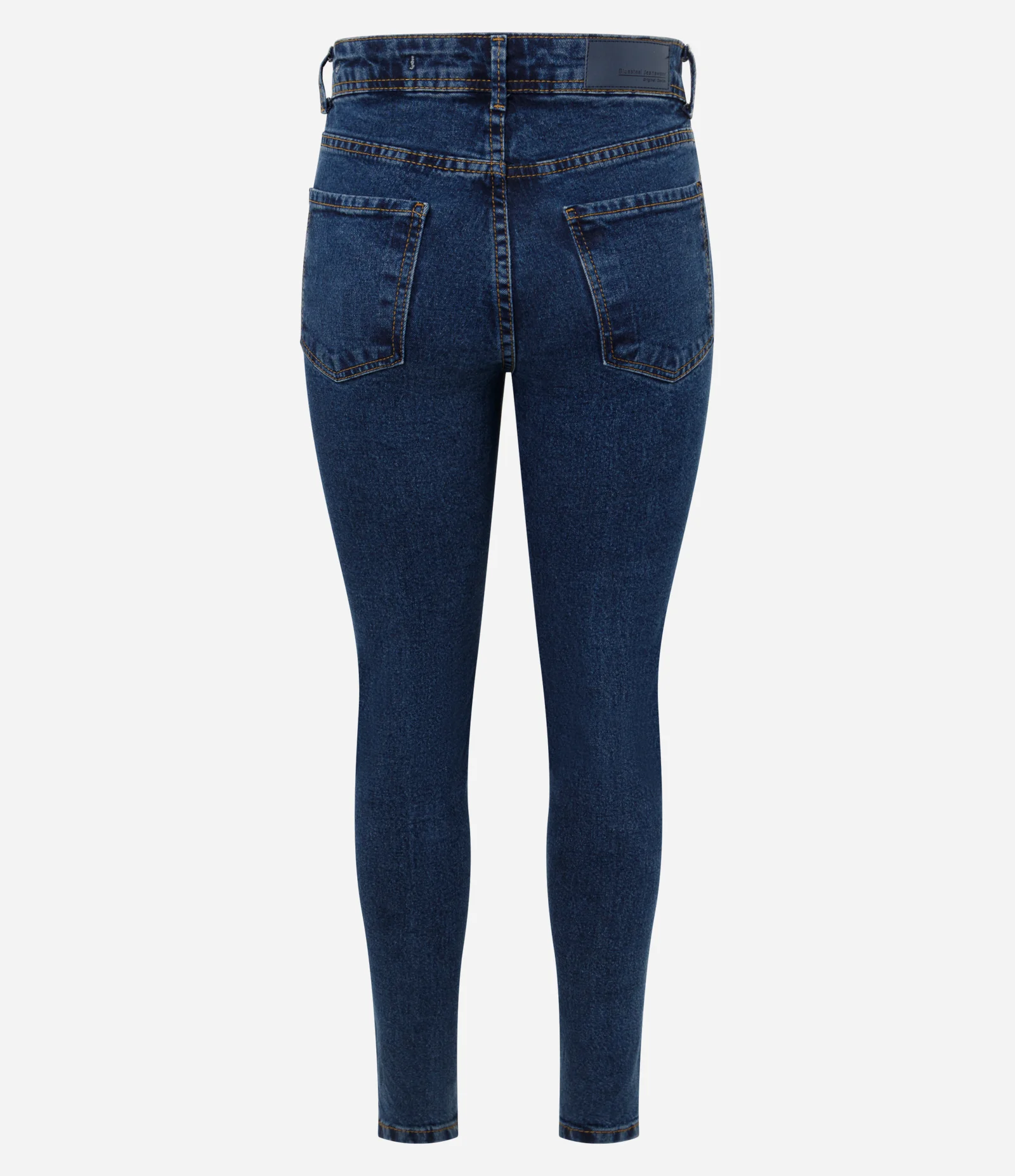Calça Skinny em Jeans com Cintura Alta Azul Marinho 2