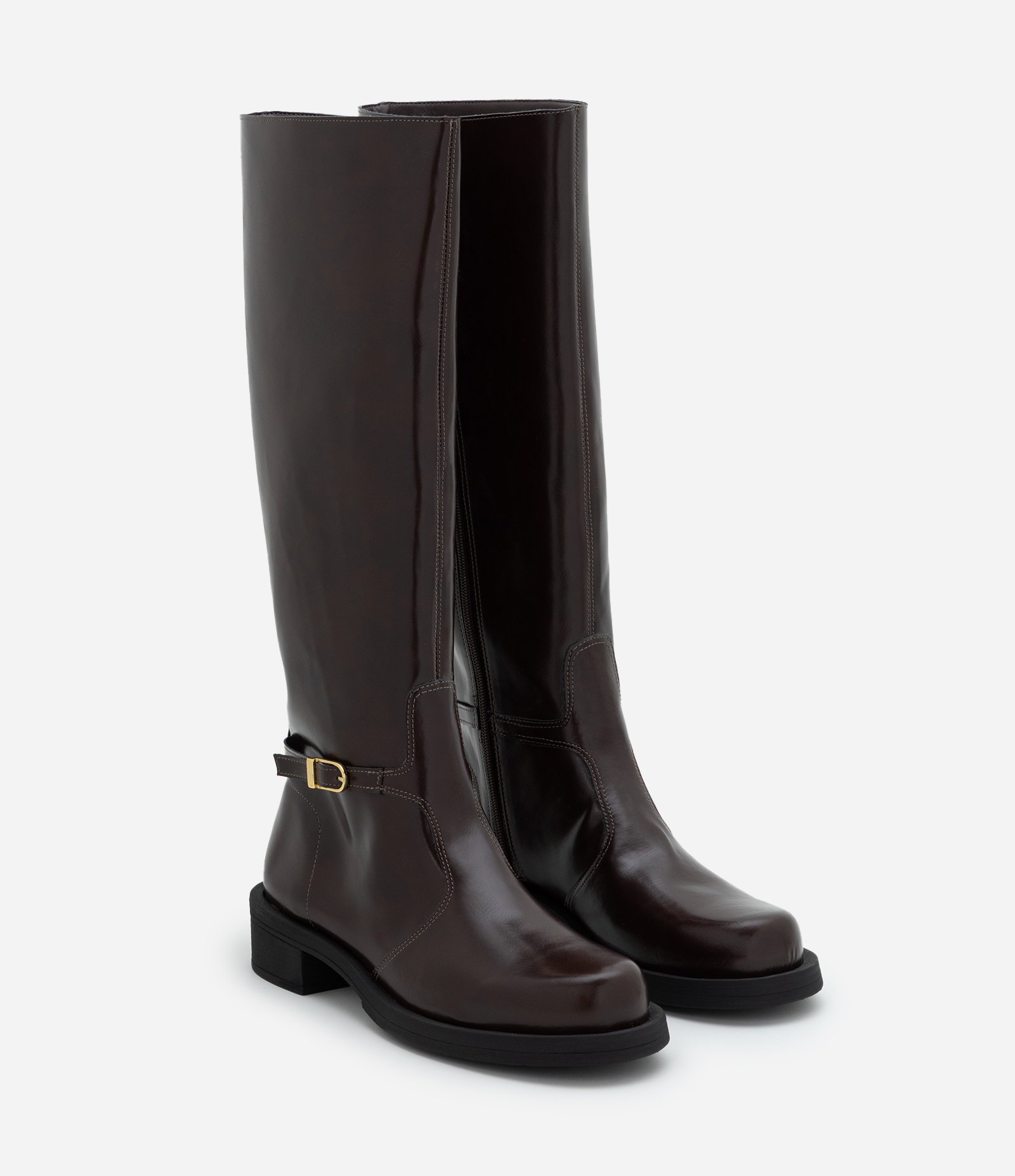 Bota Montaria em PU com Cano Alto Marrom 3