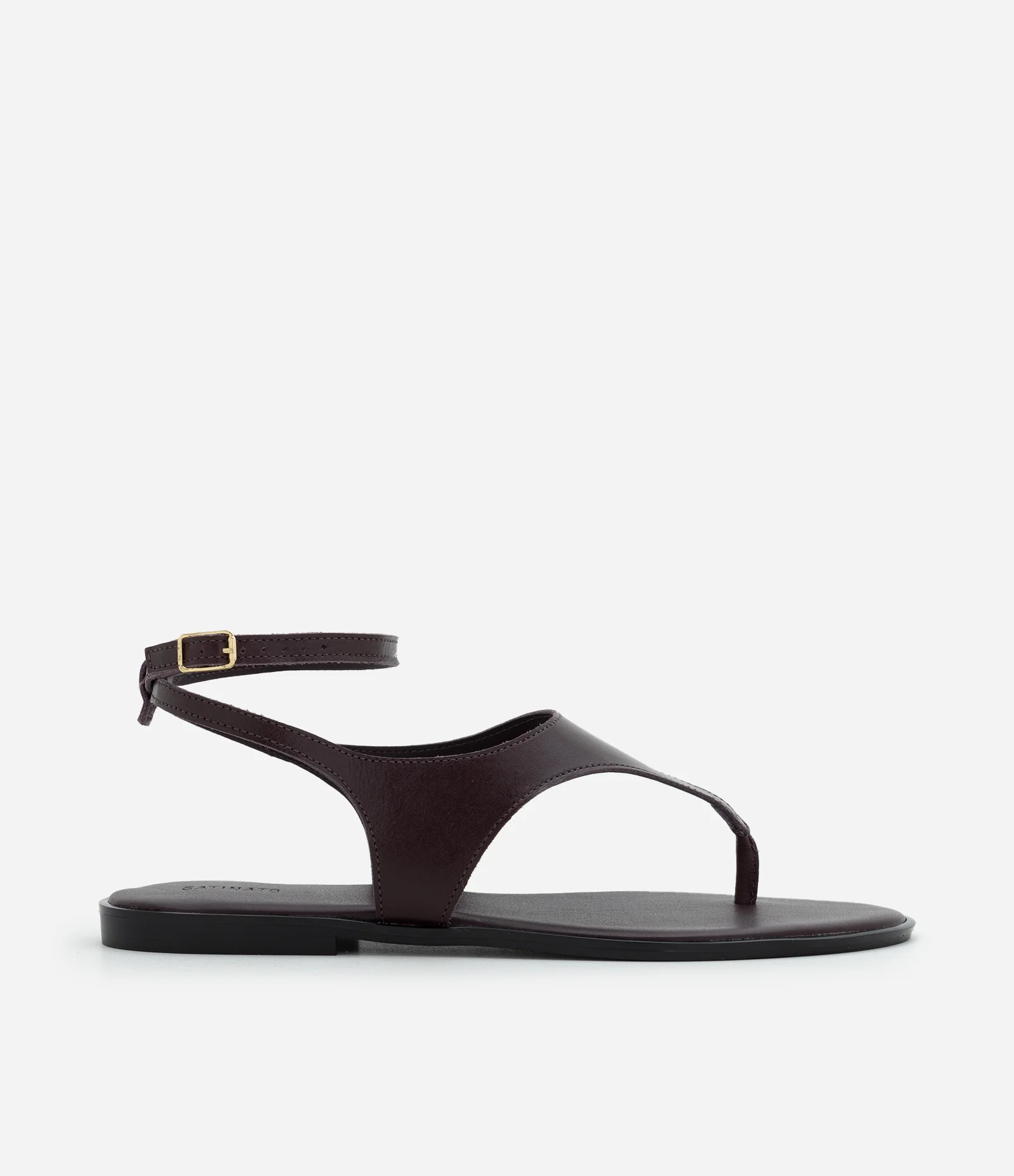 Rasteira de Dedo em Couro com Tira Ajustável Vinho 1