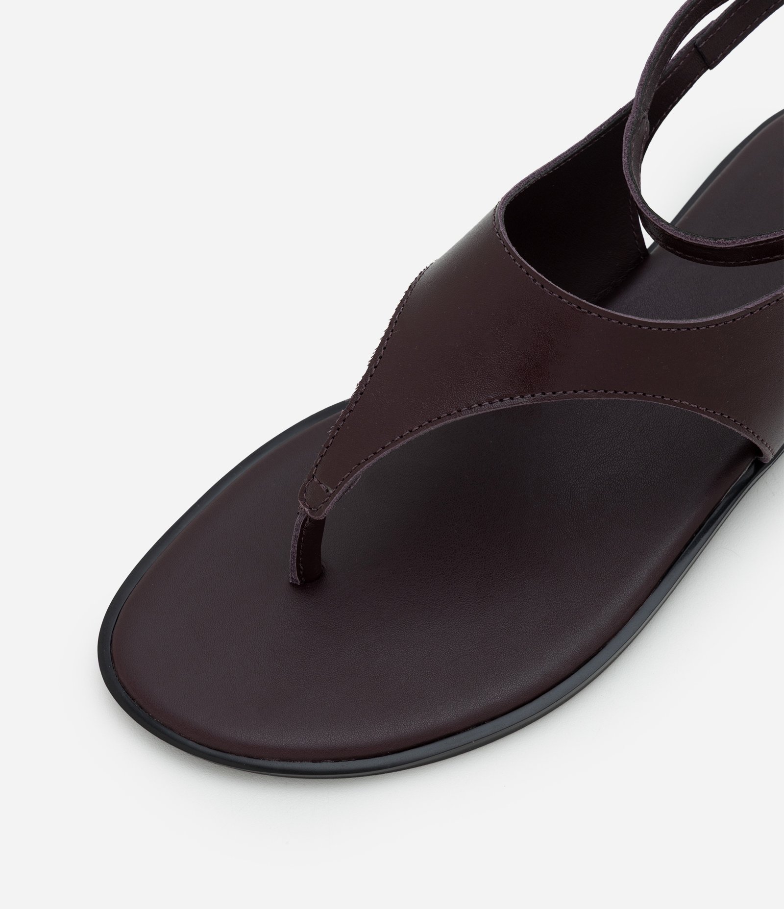 Rasteira de Dedo em Couro com Tira Ajustável Vinho 4