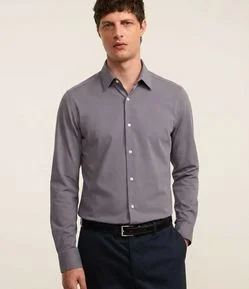 Camisa Slim em Algodão Performance Easy Care