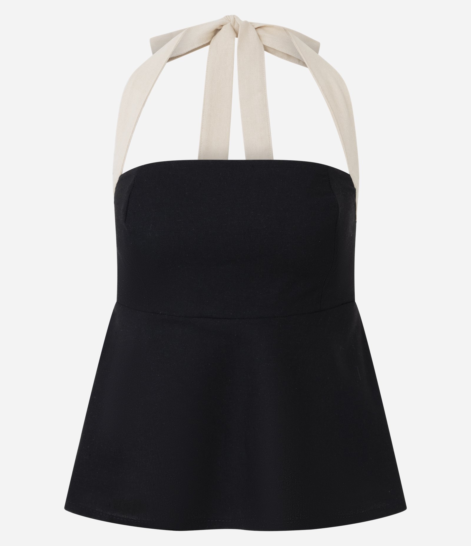 Blusa Frente Única em Viscolinho com Decote Quadrado Preto 5