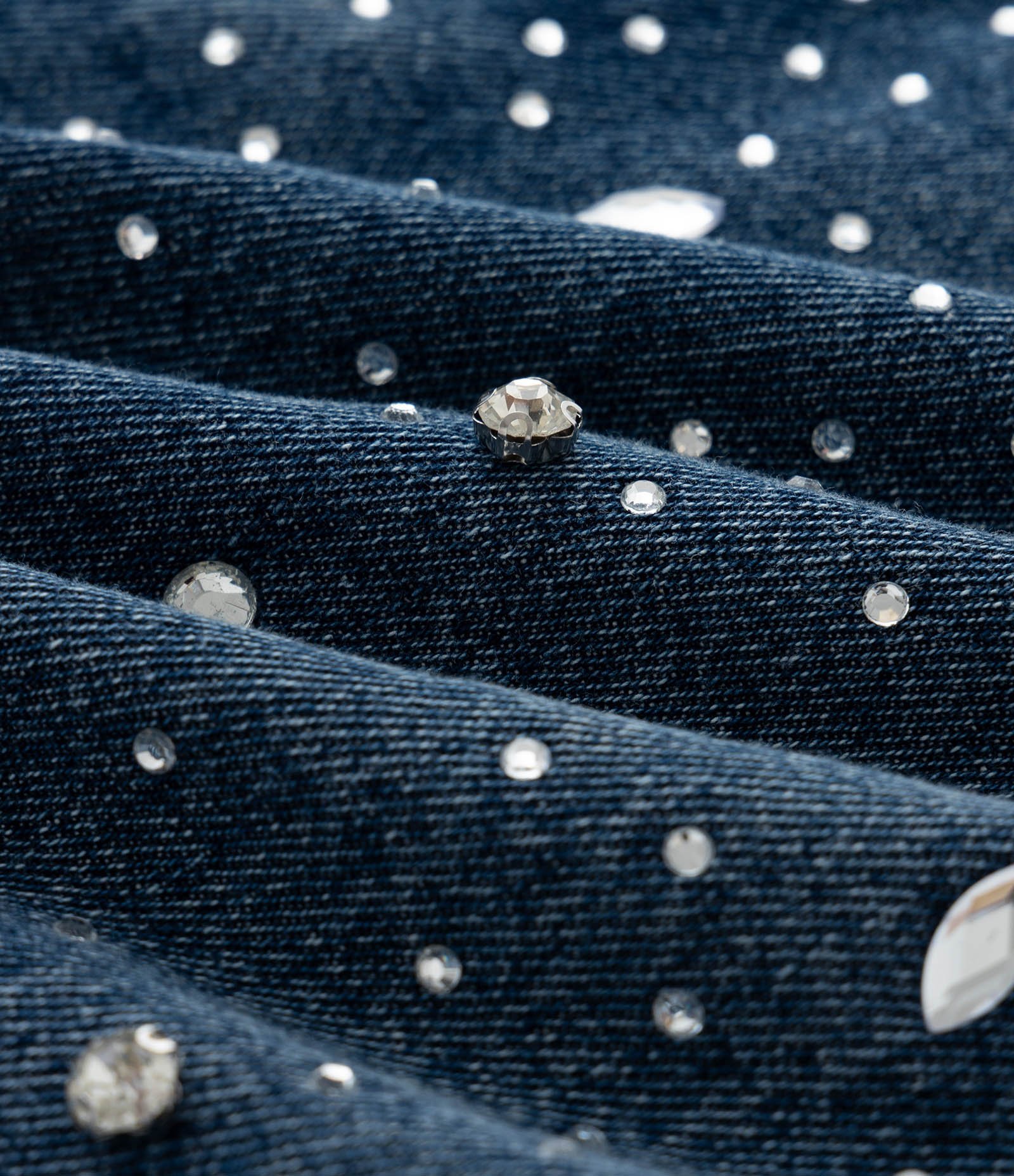 Calça Jeans Wide com Brilhos Curve & Plus Size Azul 3