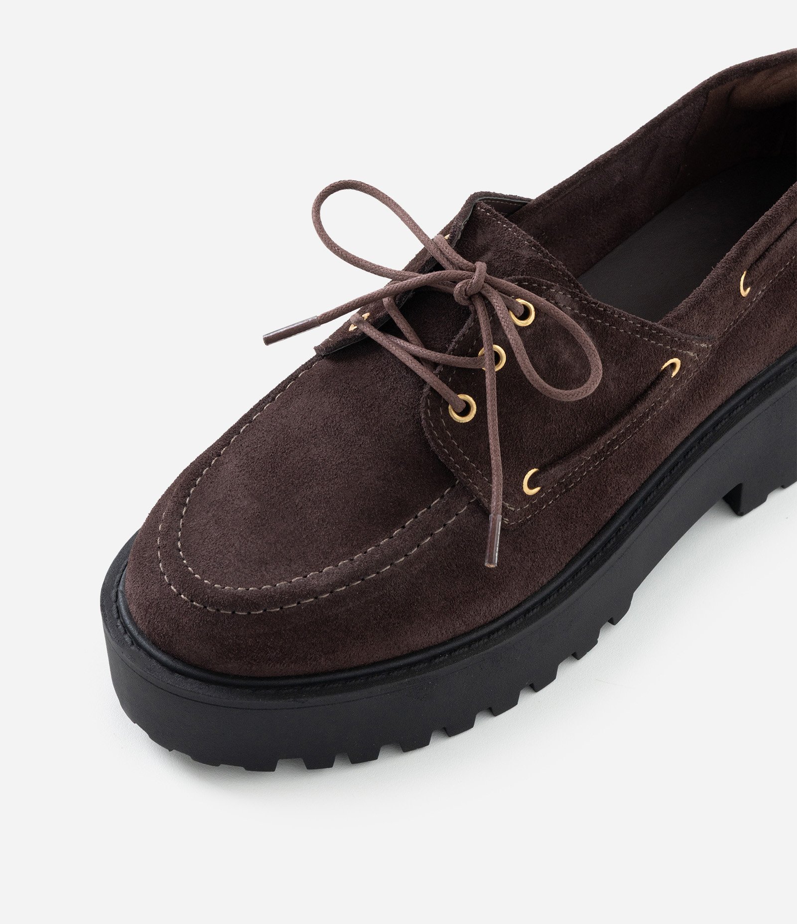 Mocassim em Couro com Sola Flatform Marrom Escuro 4
