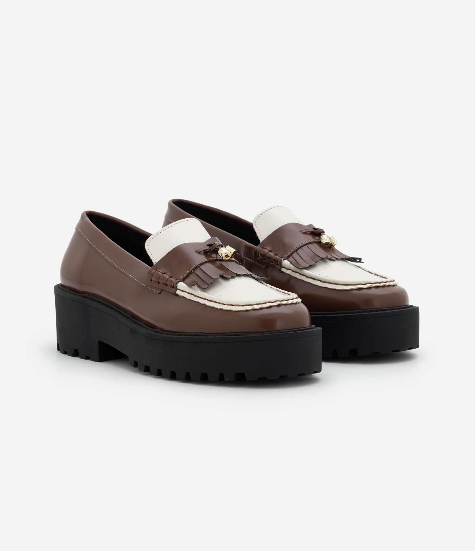 Mocassim Loafer em PU com Sola Tratorada Marrom 3
