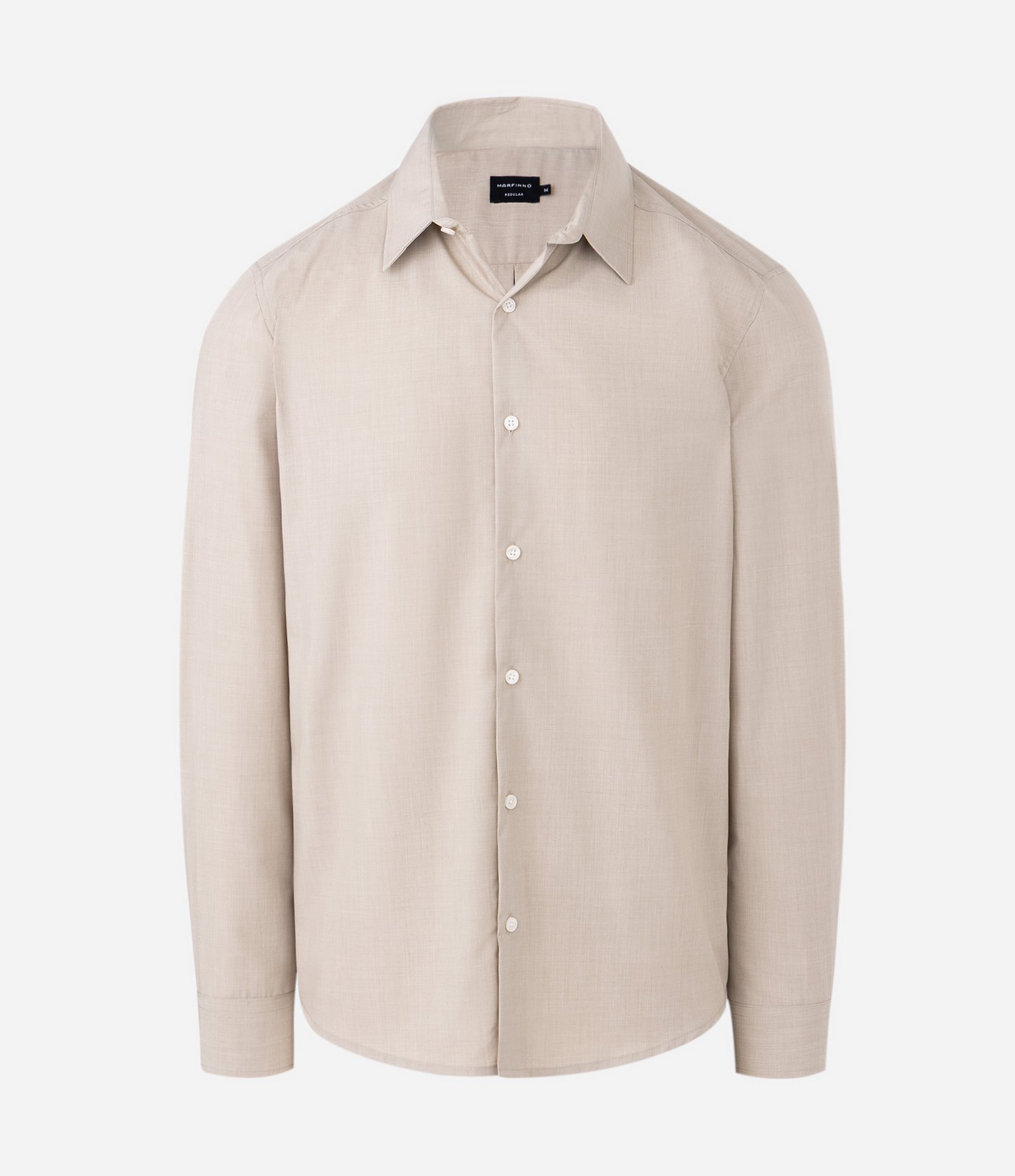 Camisa Regular Performance em Fil a Fil Bege 4