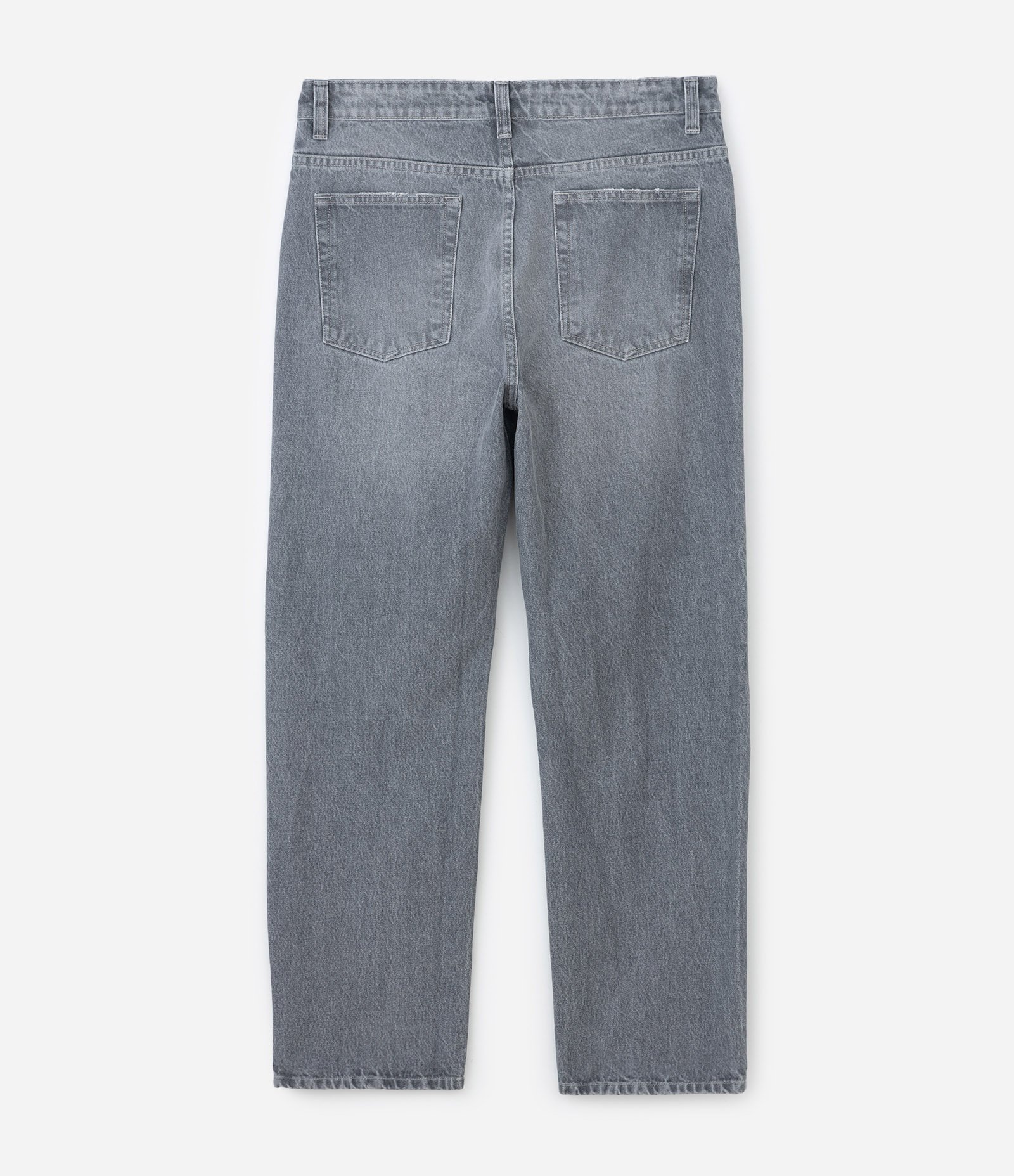 Calça  em Jeans Reta Vintage Cinza 5