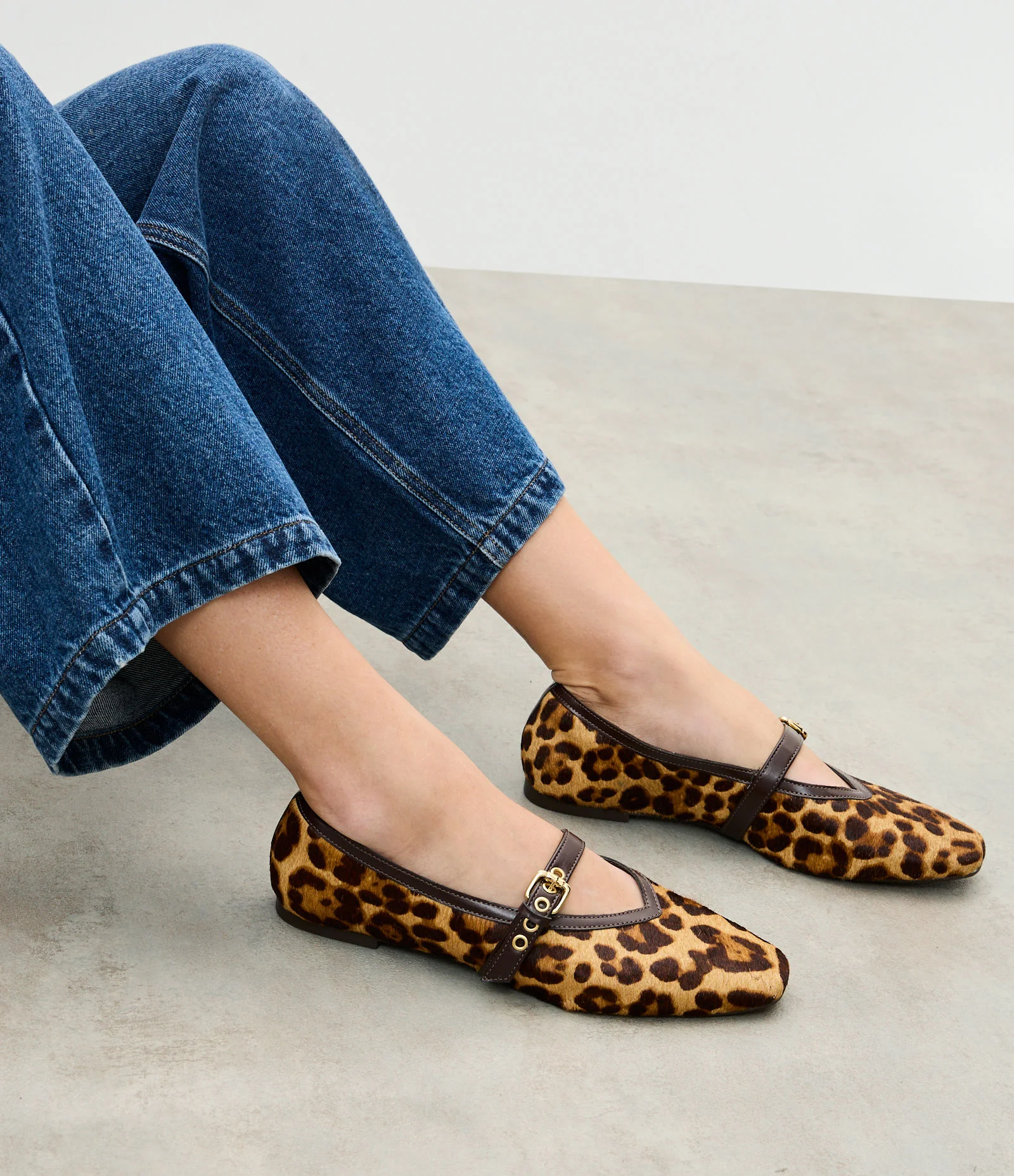 Sapatilha Mary Jane em Couro com Estampa Animal Print Marrom 2