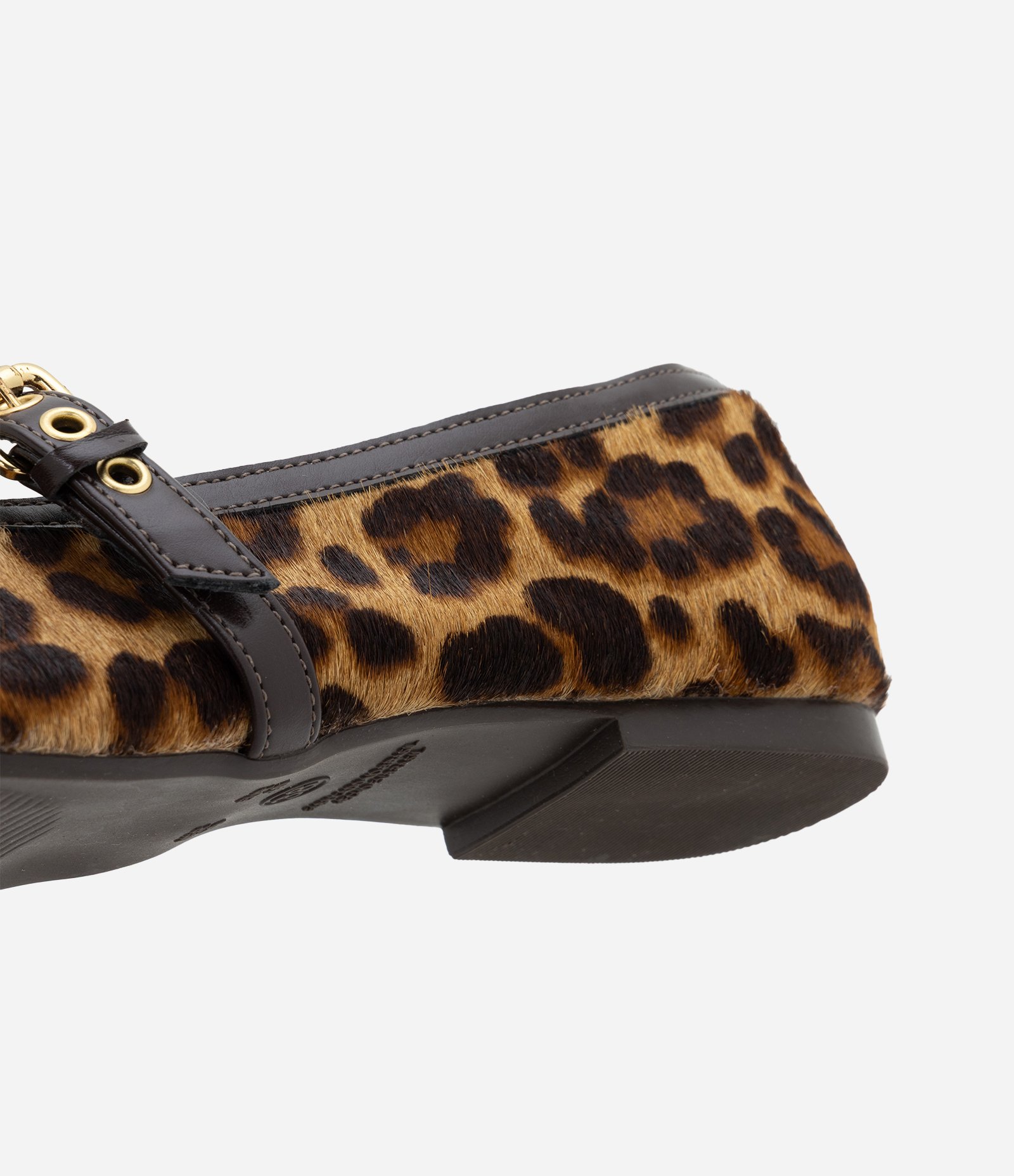 Sapatilha Mary Jane em Couro com Estampa Animal Print Marrom 4