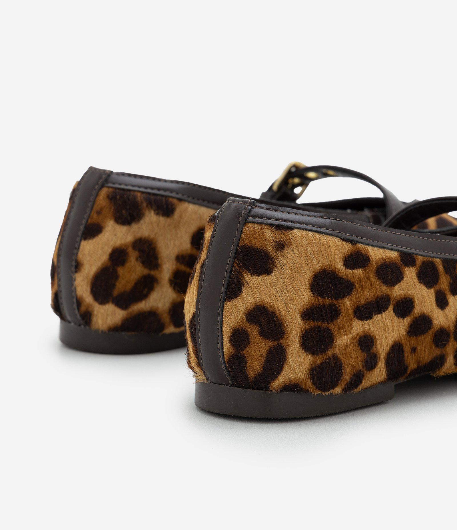 Sapatilha Mary Jane em Couro com Estampa Animal Print Marrom 5