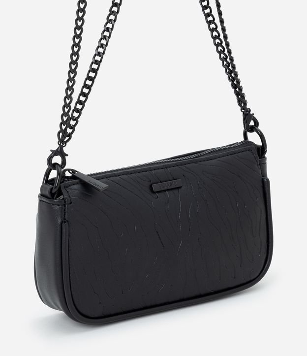 Bolsa Transversal Pequena em PU com Textura Marcante