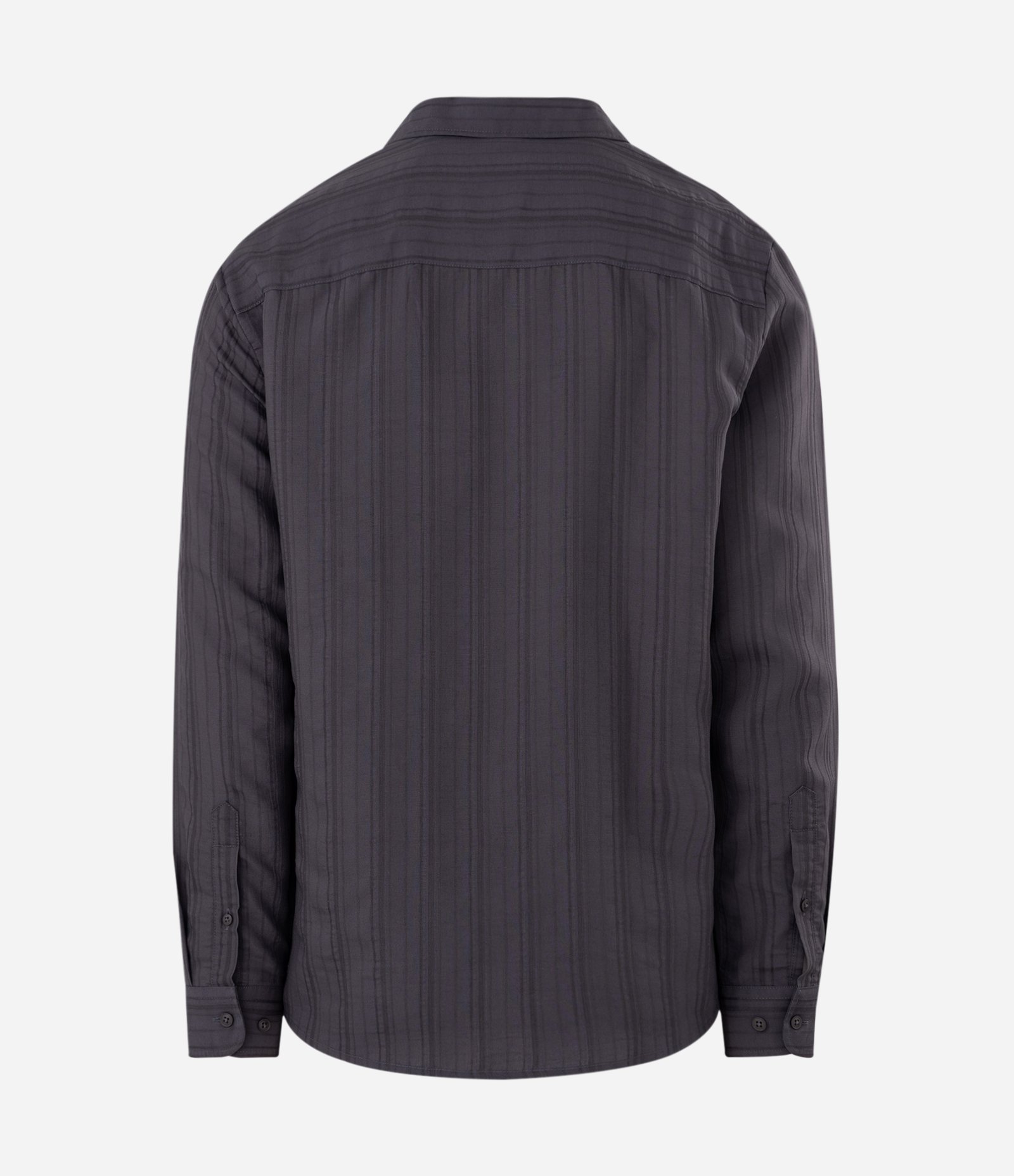 Camisa Comfort Modal Listrada Texturizada Cinza 6