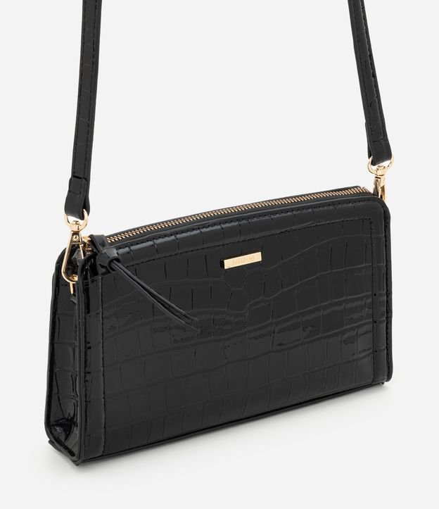 Bolsa Transversal Croco em PU